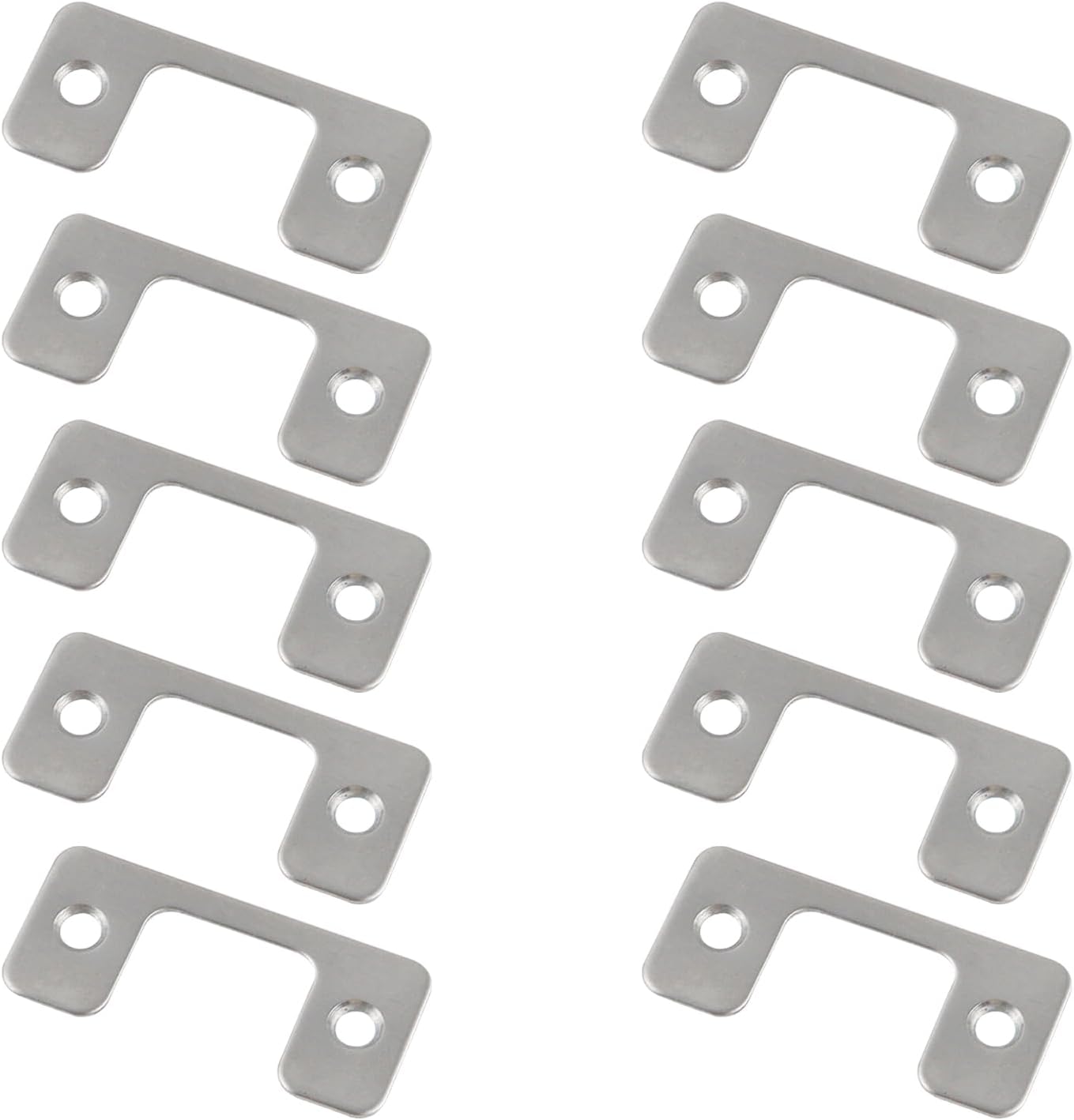 10 Pcs Adjustable Door Strike Plate Silver Metal Striker for Exterior Doors