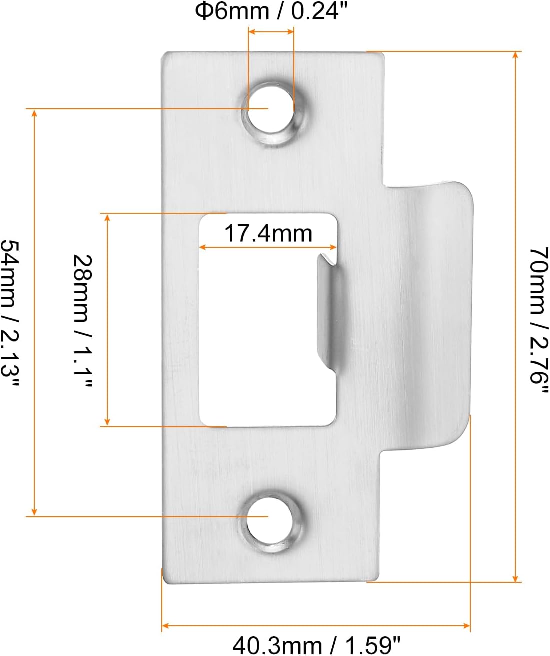 2 Set Door Strike Plate Stainless Steel Replacement for Door Jamb