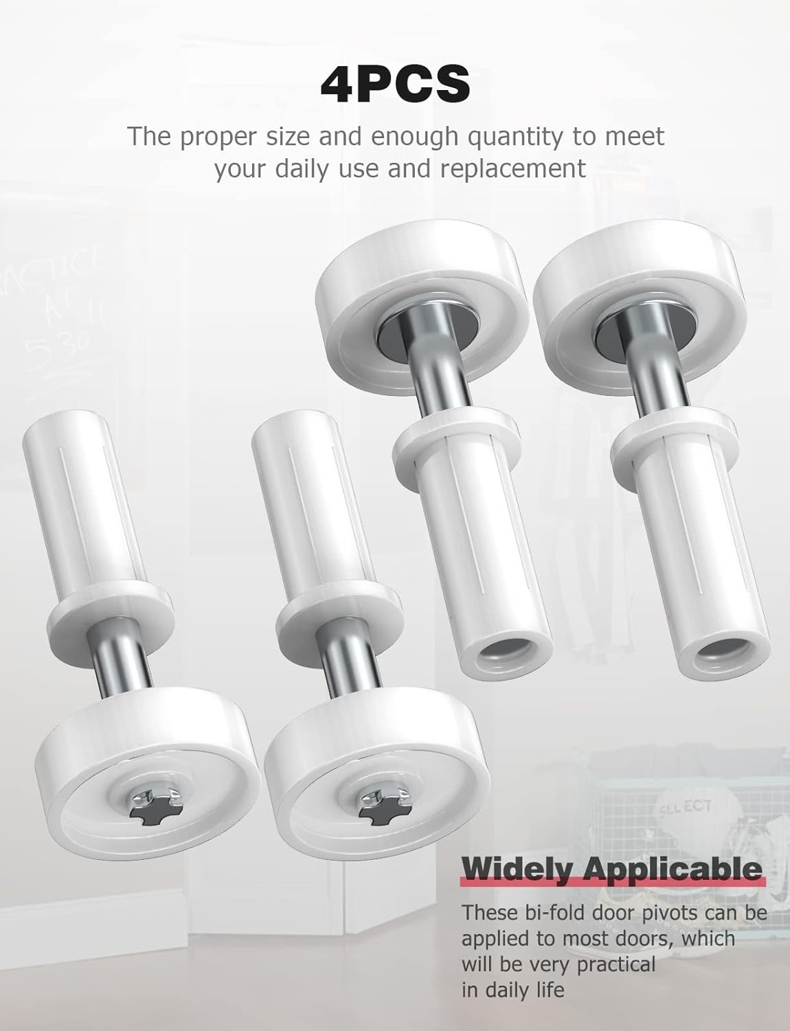 Mellbree Bifold Door Hardware Set 4-Pack with Top Guide Wheel Durable for Repairs