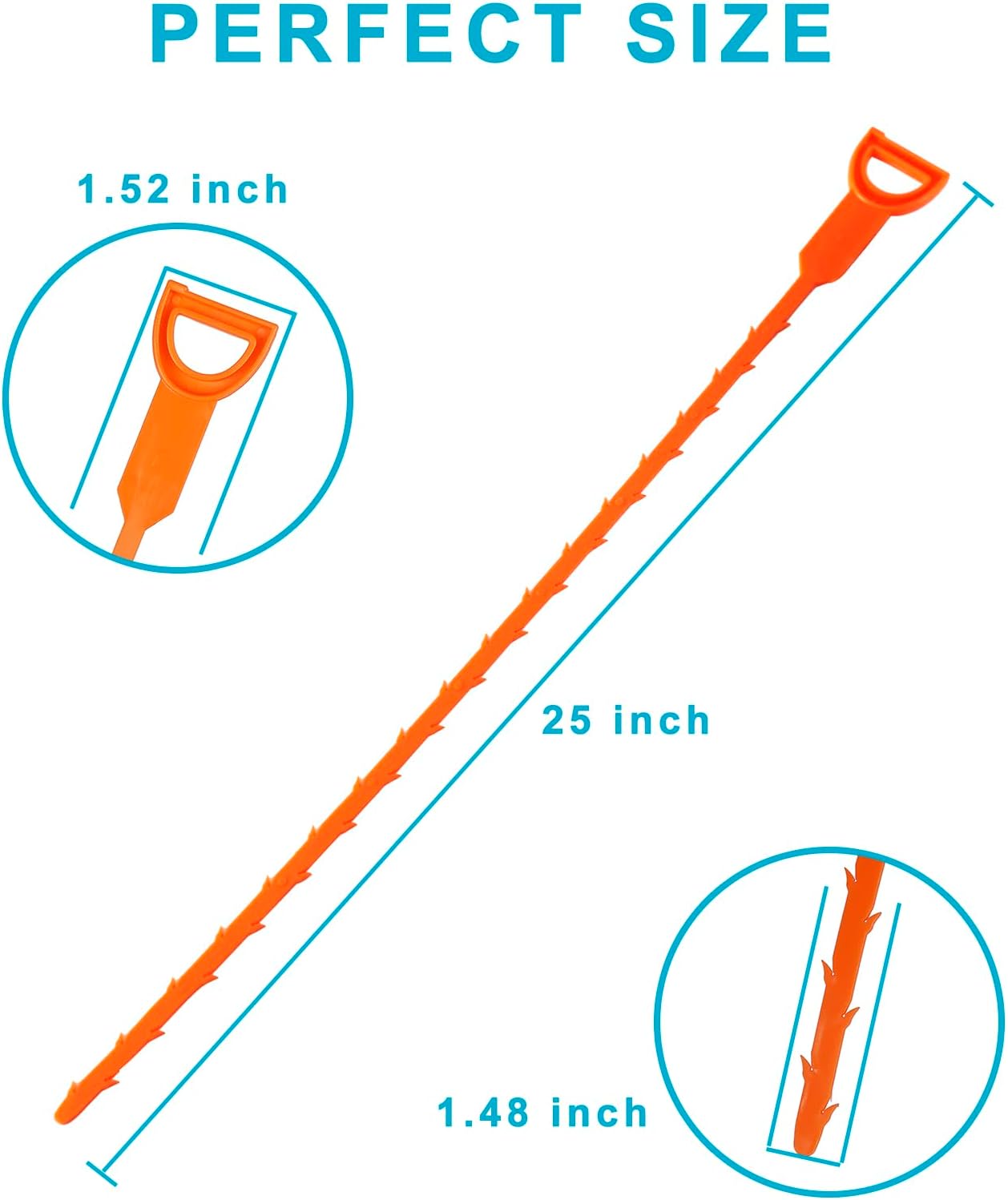 AUSSUA 25-Inch Hair Drain Clog Remover Tool Set 6-Piece for Kitchen Bathroom Drain Cleaning