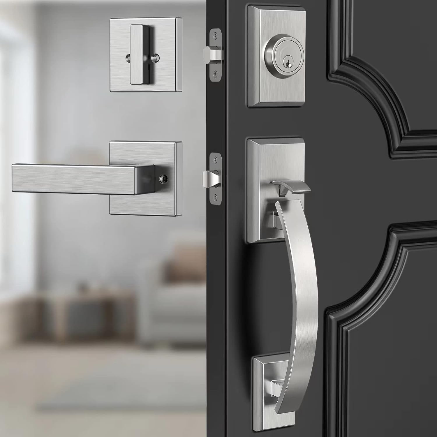 Secure Front Door Entry with Floreita Lock Set Strong and Smooth Entry Security