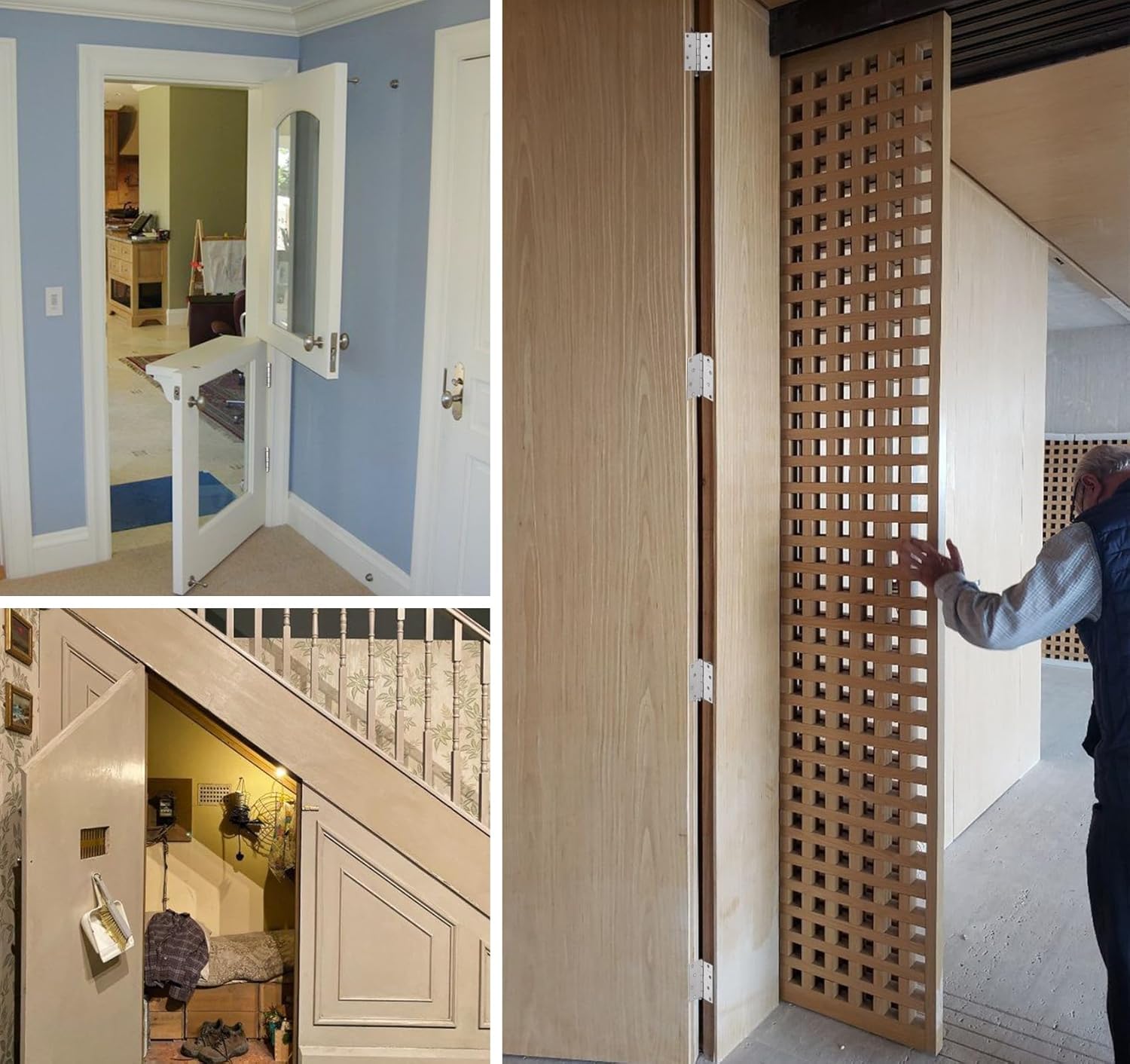 Anstore 4-Piece Stainless Steel Door Hinges for Wood 4-Inch Thickened Bifold Door Hardware