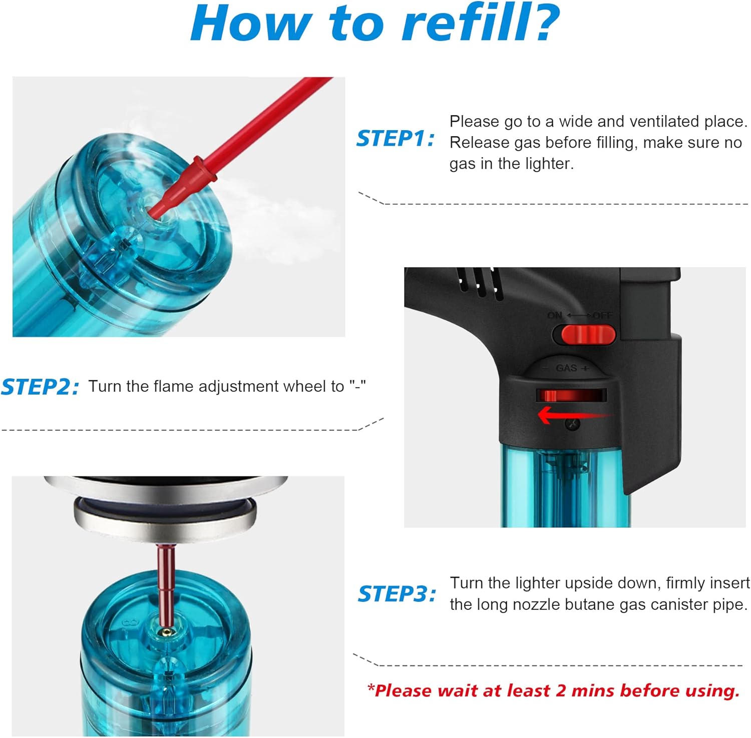 Samniu 4-Piece Refillable Torch Lighter Set - Mini Jet Flame Stick Windproof for Candle Grill and More