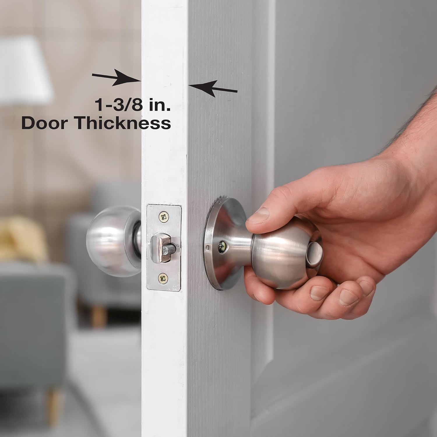 Enhance Security Stainless Steel Lock Door Reinforcement Plate for 1-38 In Thick Doors Durable Easy to Install