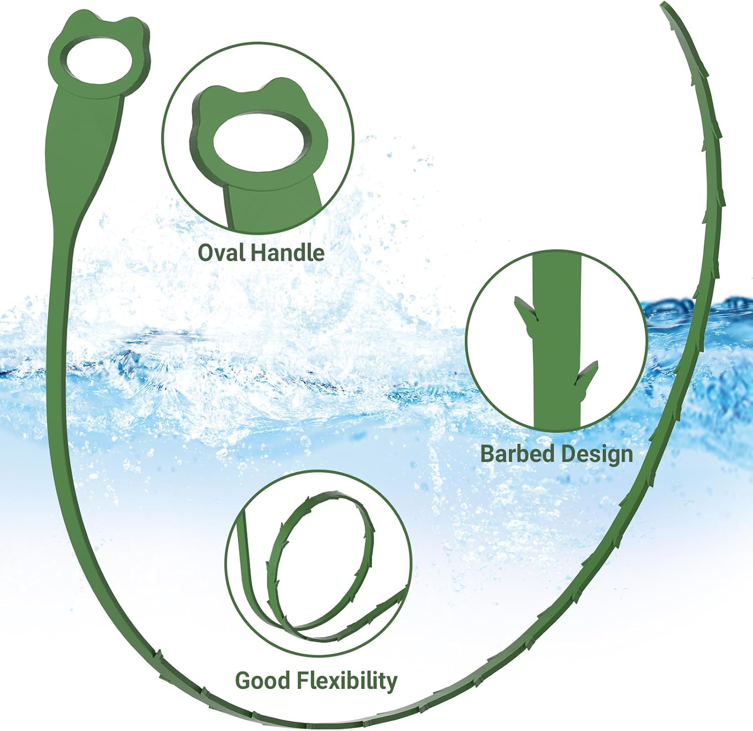 Reliahom 6-Pack 27-inch Drain Snake Sink Hair Catcher Kitchen Bathroom Drain Cleaner