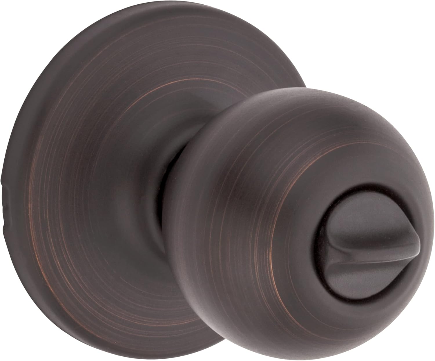 Kwikset Door knobs and lock set for bathroom and bedroom doors classic design Venetian Bronze