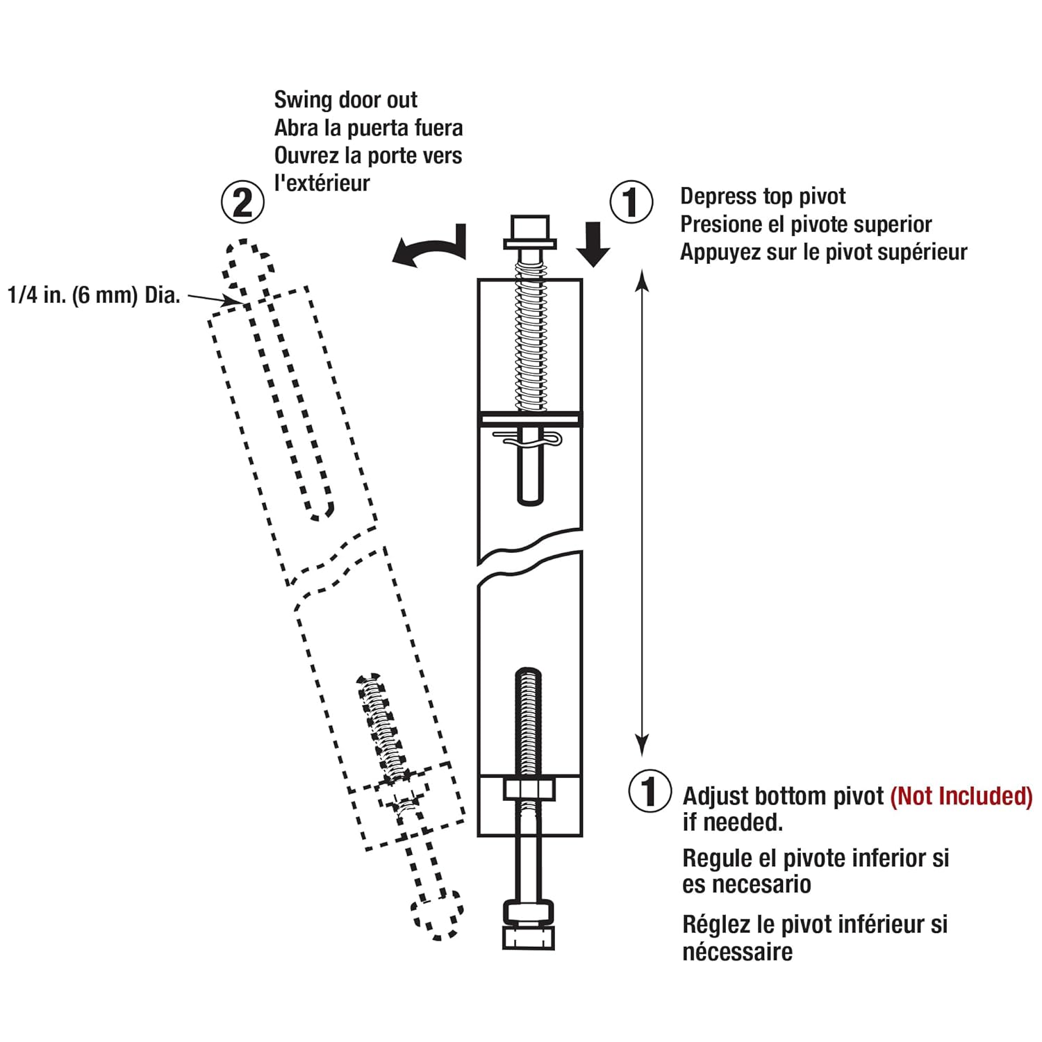 Prime-Line Bi-Fold Door Top Guide Rod 5-58 In x 38 In