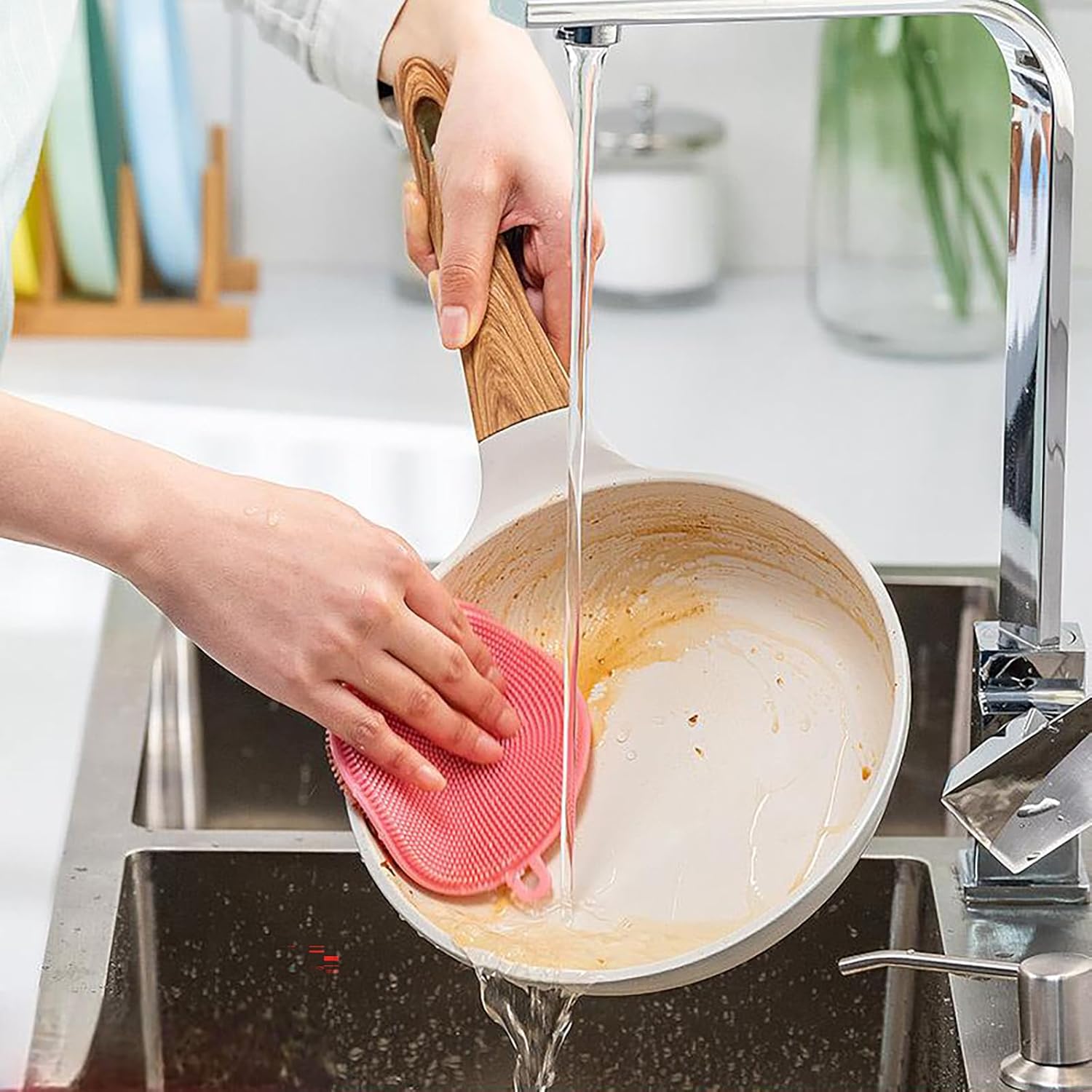 Premium Silicone Dish Scrubbers 7-Pack BPA-Free Kitchen Cleaning Tools for Dishes Vegetables and More