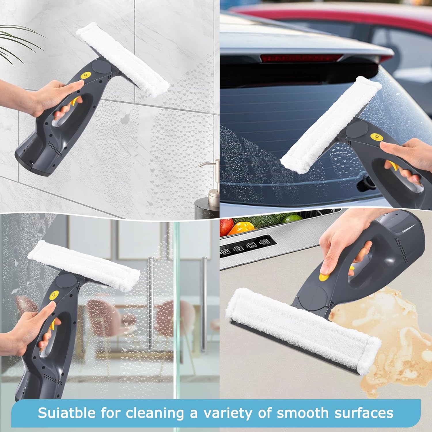 3-in-1 Window Vacuum Cleaner with Spray and Squeegee for Cars Windows and Showers