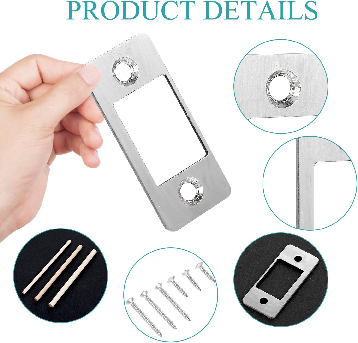 Secure Door Lock Repair Kit with 8 screws and 3 dowels for Homeowners