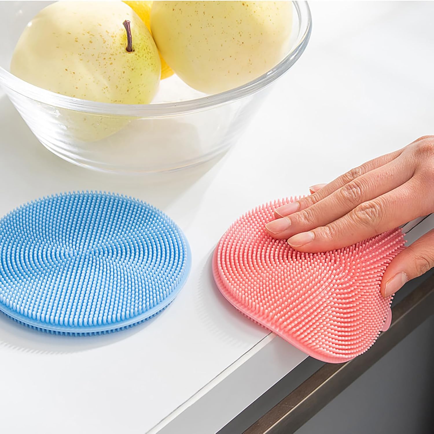 Premium Silicone Dish Scrubbers 7-Pack BPA-Free Kitchen Cleaning Tools for Dishes Vegetables and More
