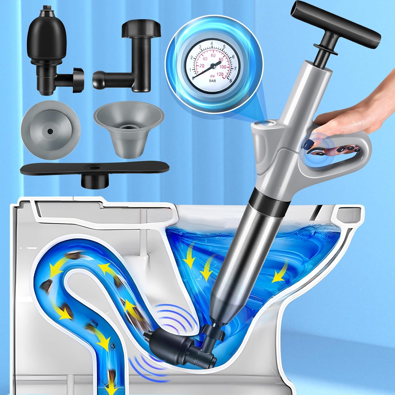 Effortlessly Unplug Effortlessly - High-Pressure Drain Blaster for Effortless Clog Removal