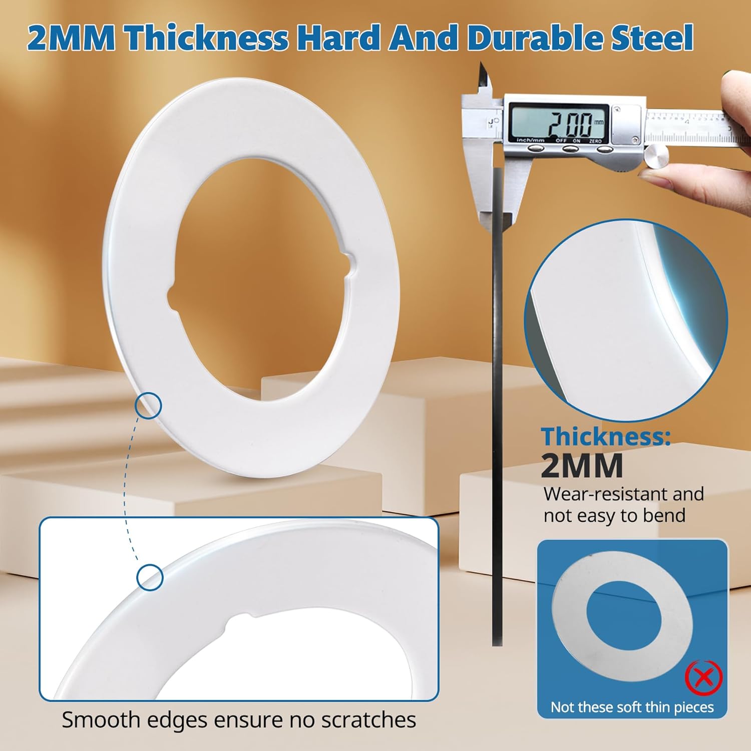 Vizava2 Pcs Door Knob Plates with Double-Sided Tape for Deadbolts Knobs