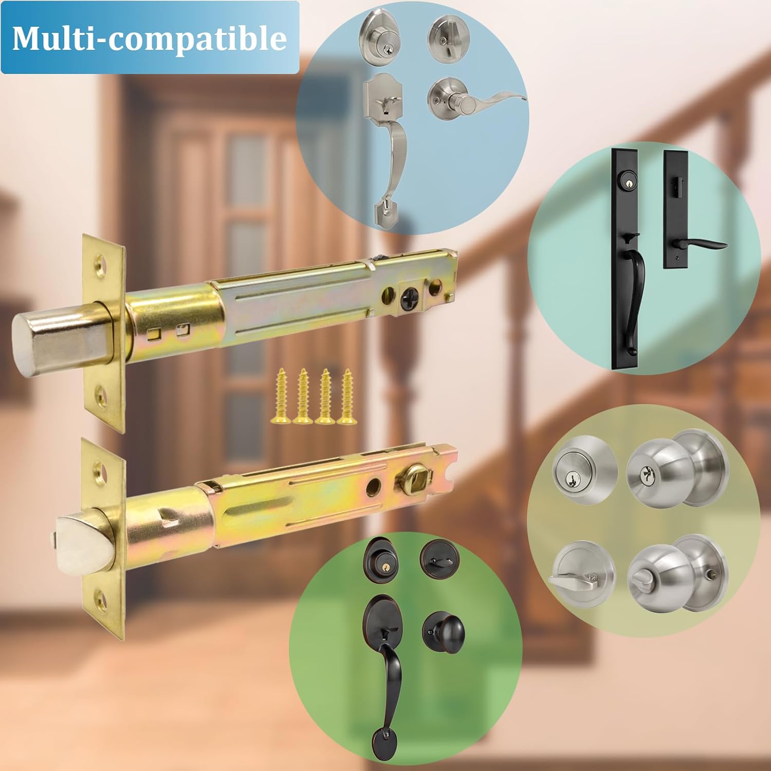 5-Inch Deadlatch Deadbolt Combo Door Lock Replacement for Vintage Entry Doors in Polished Brass
