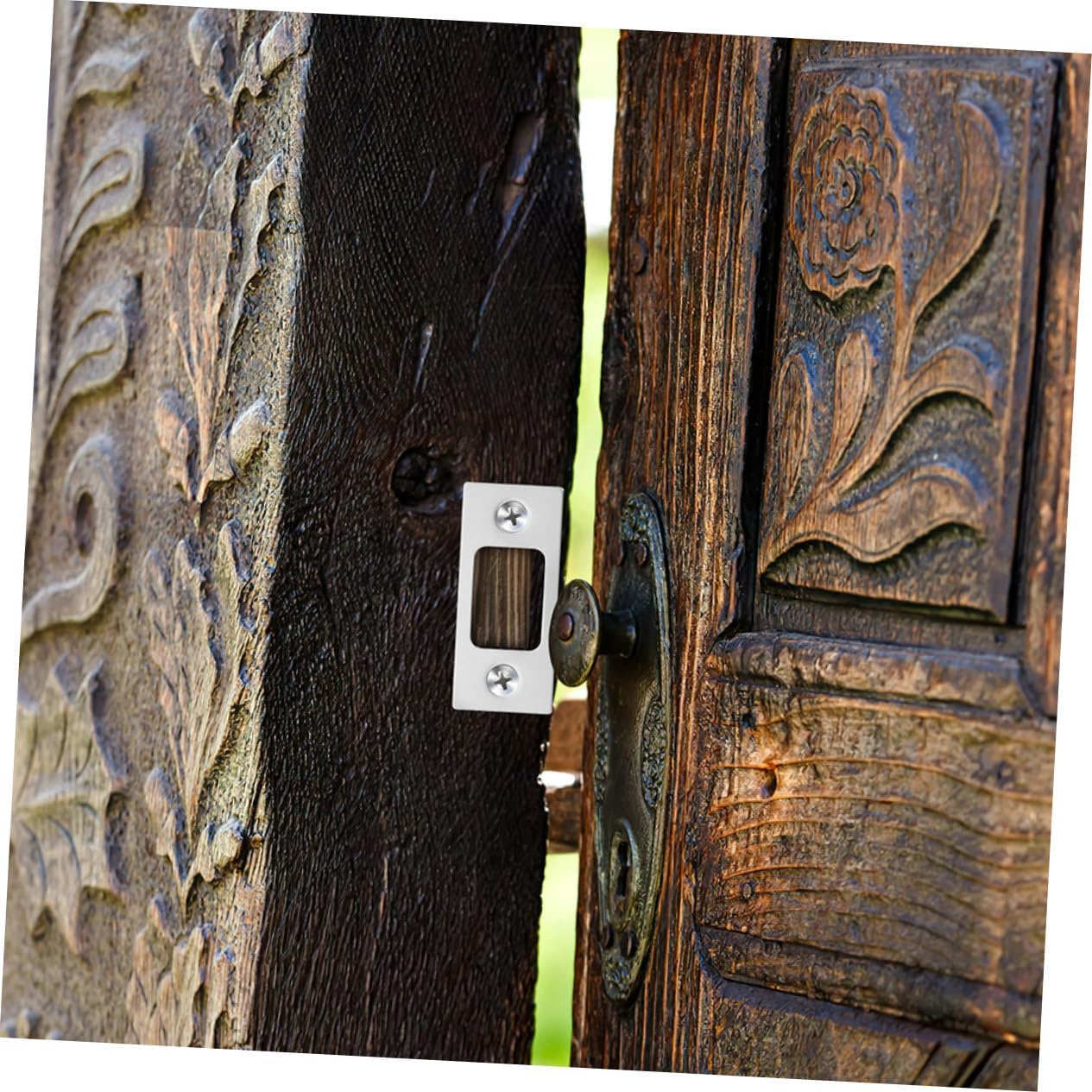 Durable Stainless Steel Deadbolt Strike Plates - Secure Door Latch Covers for Home Commercial Use