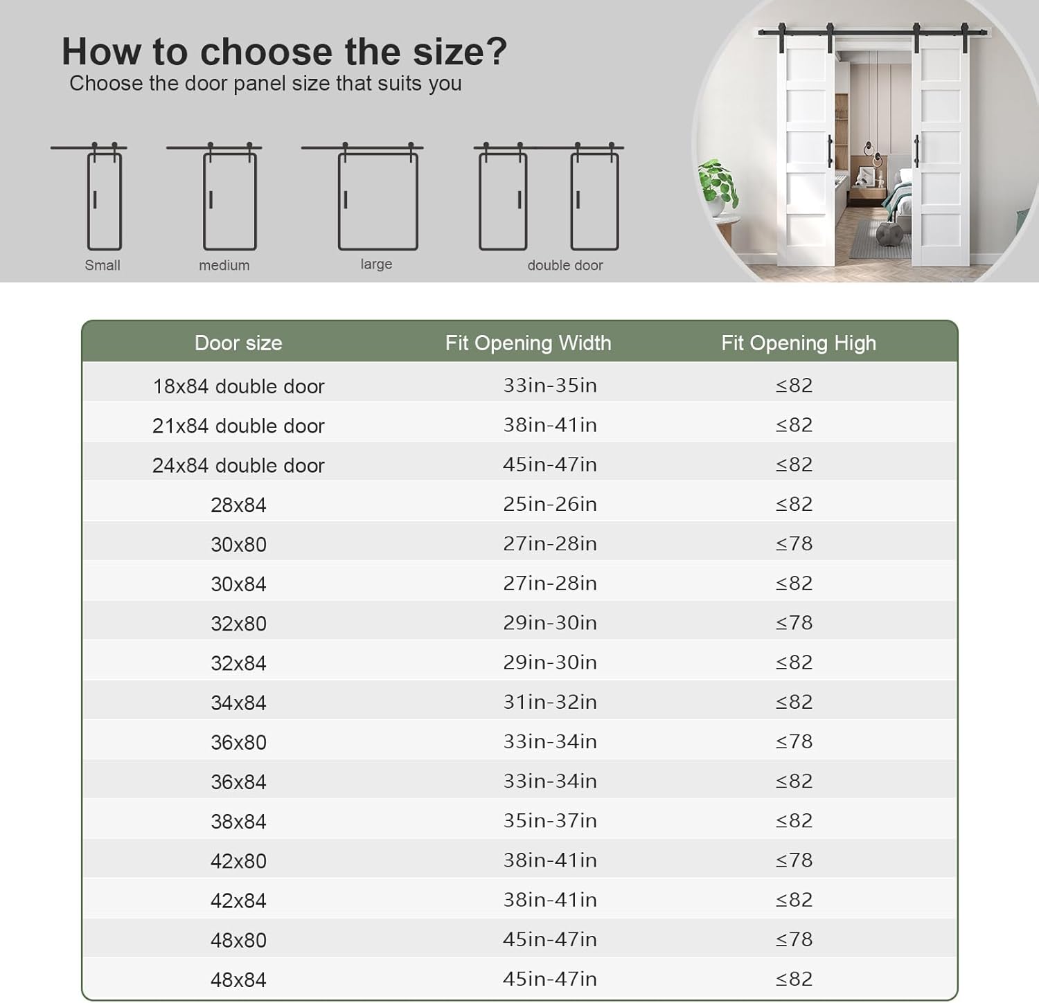 FREDBECK Double 21inx84in White Barn Door and 7FT Sliding Barn Door Hardware Kit
