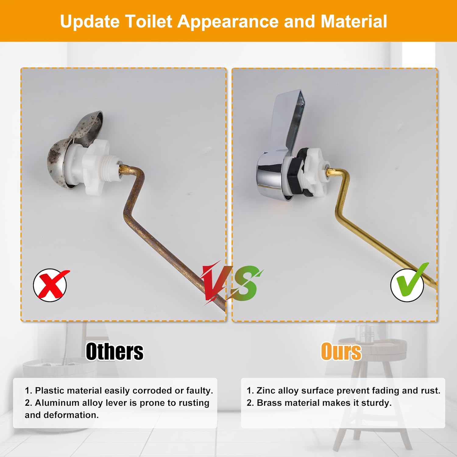 Sturdy Best Quality JazzTOP Flush Lever for Regulatory 2-B bleeding Measures 75 to 85