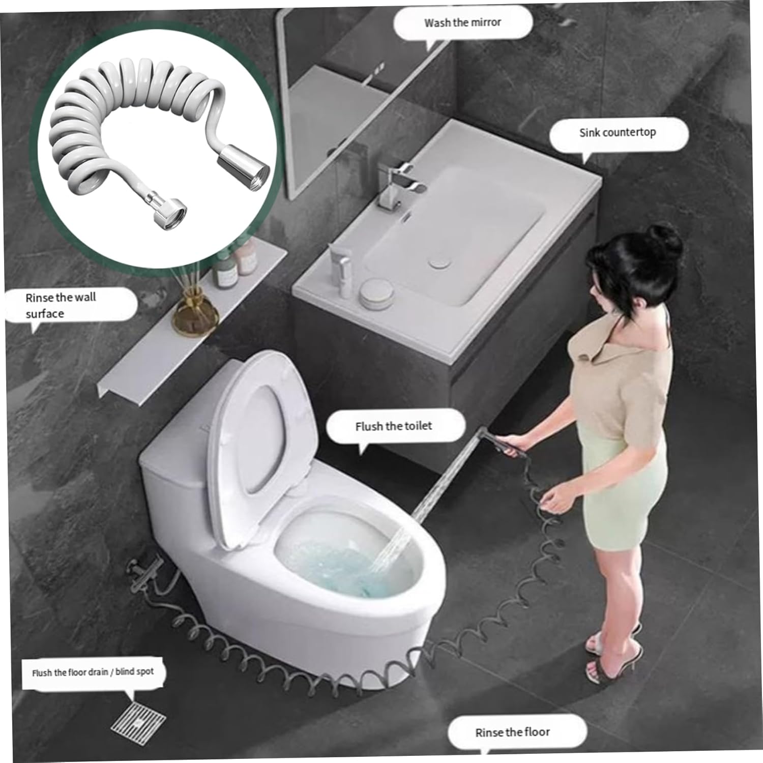 Pure Comfort Bidet Hose Extension for Bathroom Accessories 11811 Inch Extendable Strong Durable