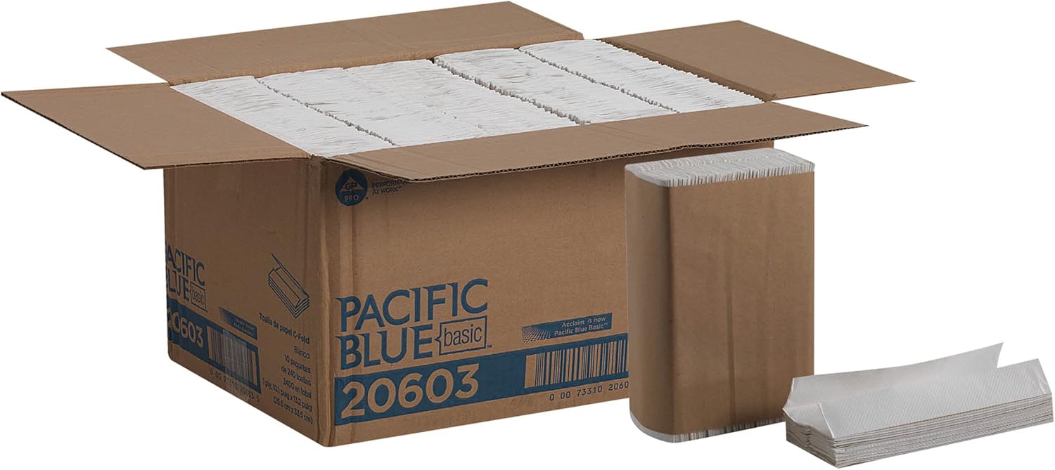 Georgia-Pacific Pacific Blue Basic C-Fold Paper Towels 240 Per Pack 10 Packs Per Case