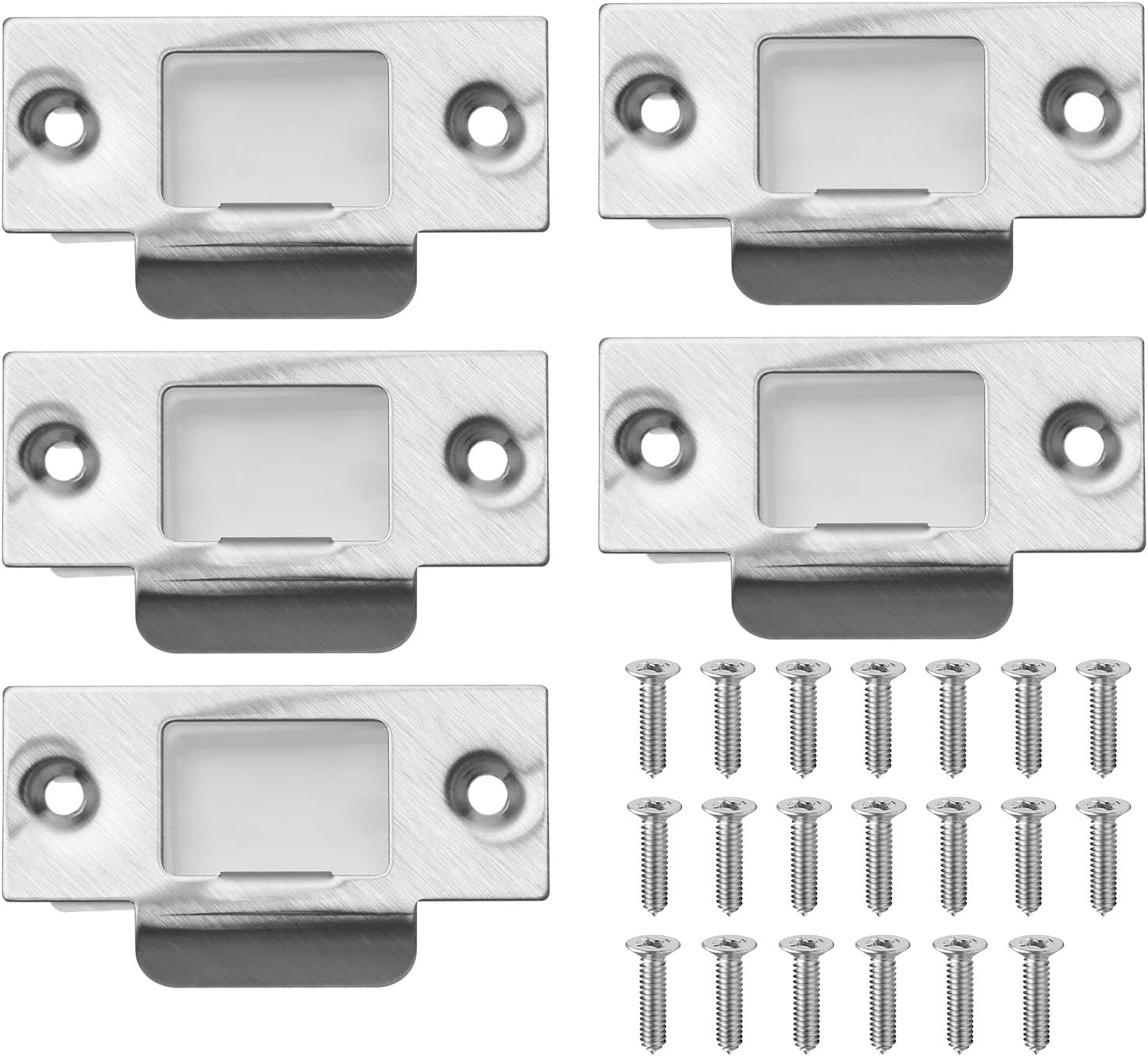 5-Set Door Strike Plate Kit with Dust Box Durable Security Kit for Doors