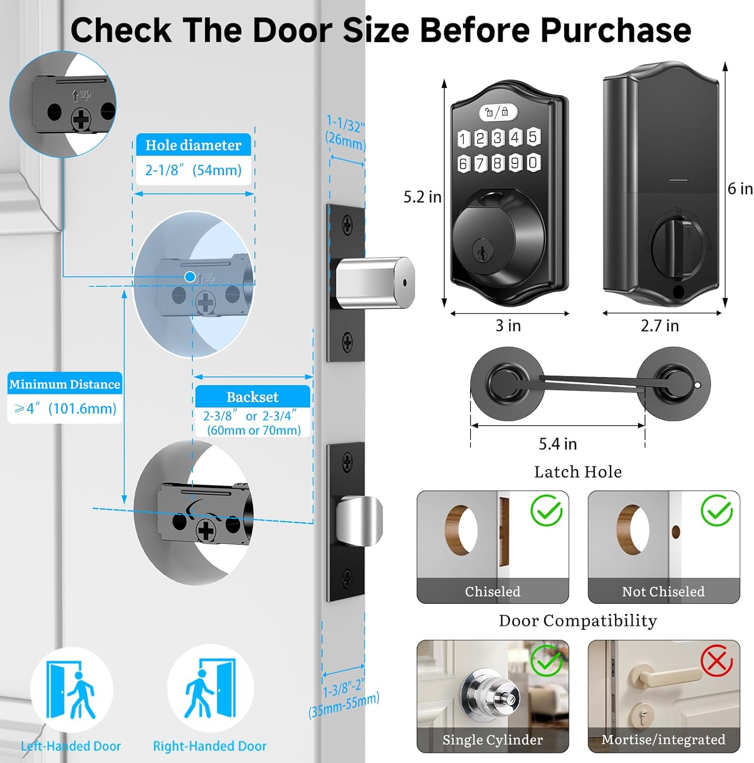 Front Smart Door Locks with Keyless Entry Front Smart Door Locks Set