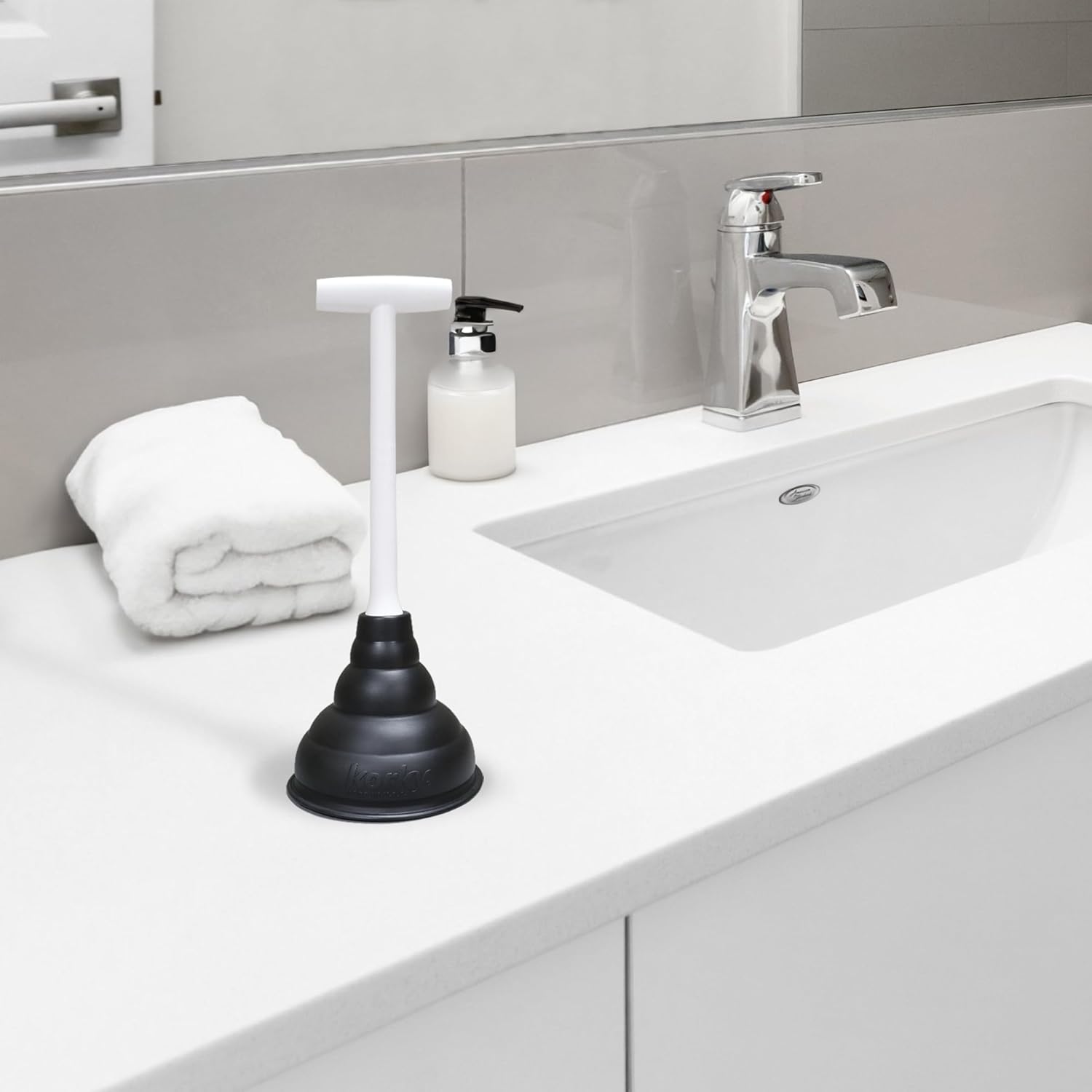 Korky Beehive Mini Sink Drain Plunger - Effortlessly Eliminate Clogs in Sinks Showers and Kitchens