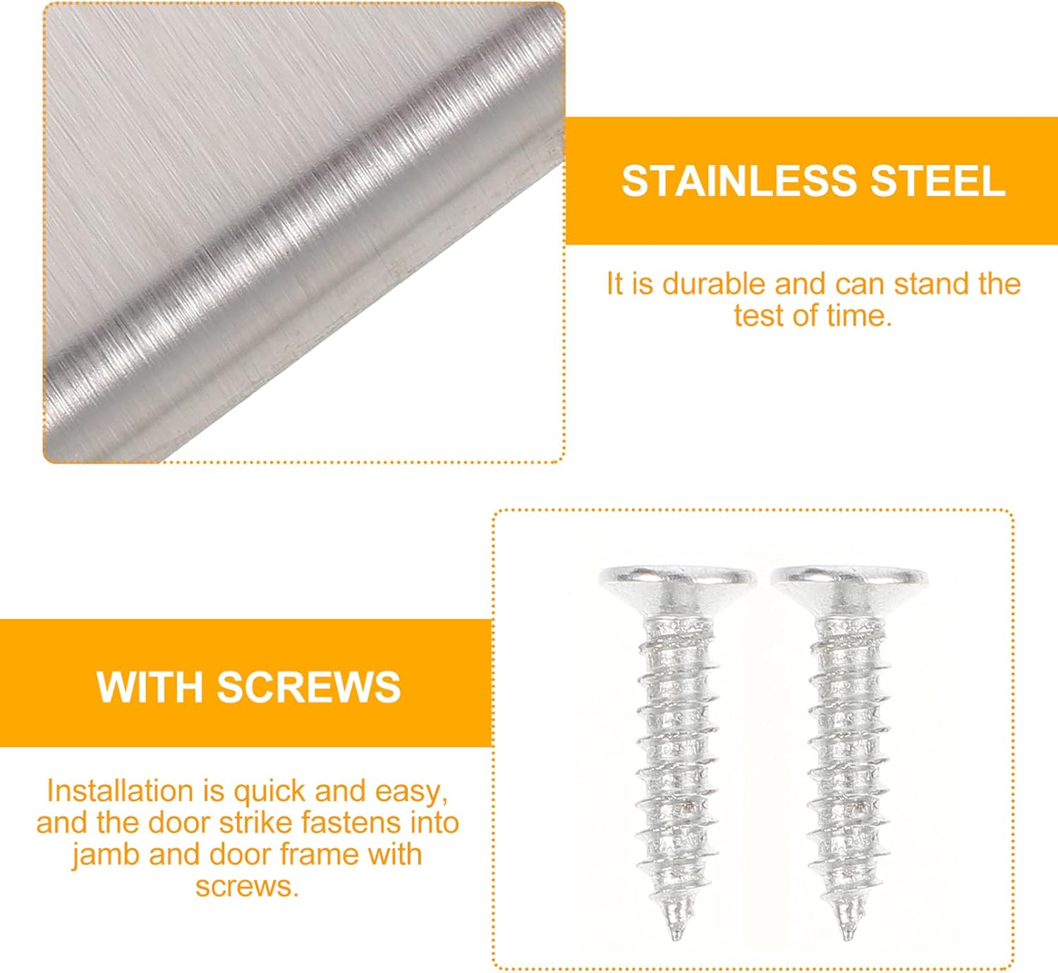 5PCS Door Latch Plate Set Stainless Steel T Strike for Wood Metal Doors - Durable Entry Door Reinforcement