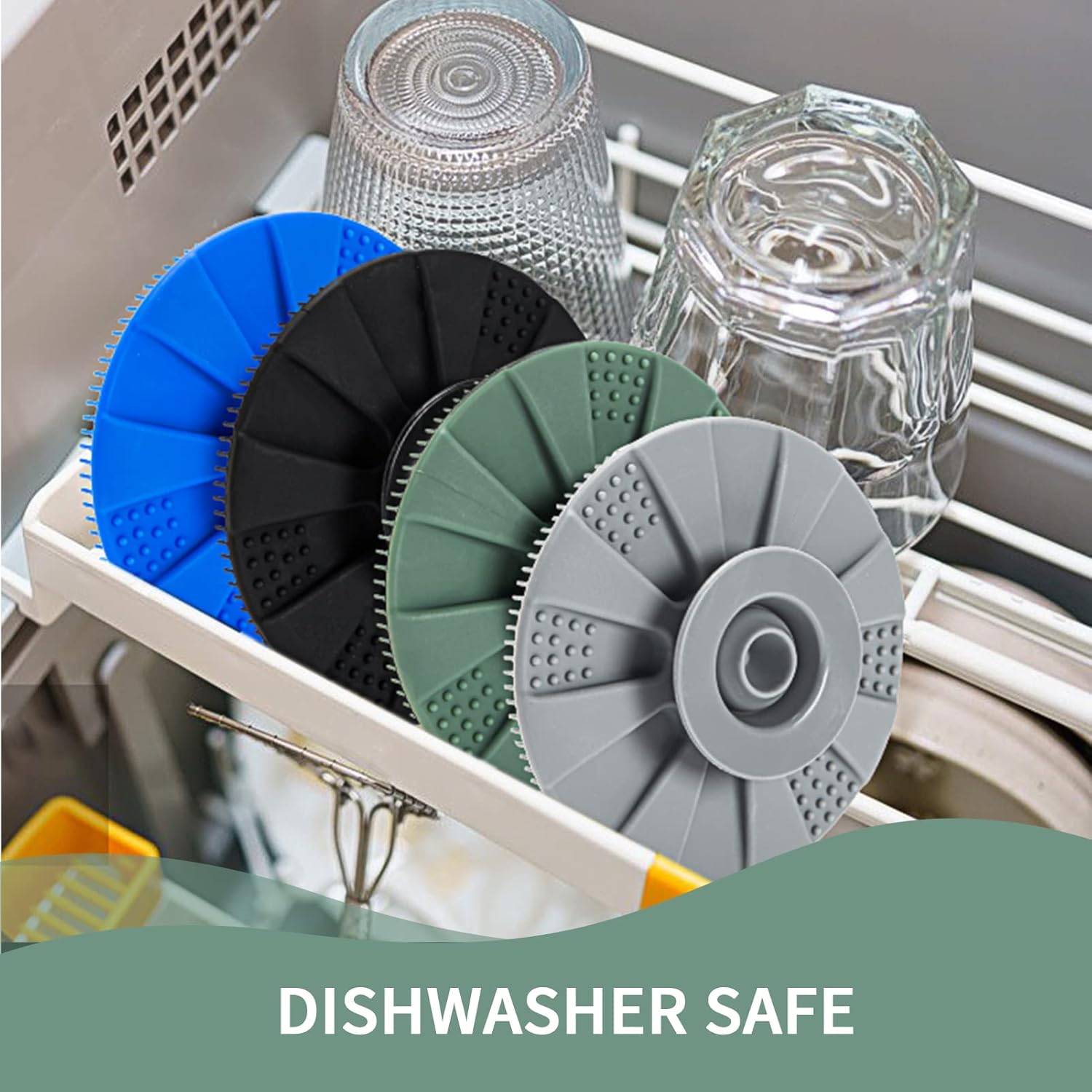 10-Piece Set Non-Scratch Silicone Scrub Sponges Eco-Friendly and Reusable Kitchen Cleaning Tools