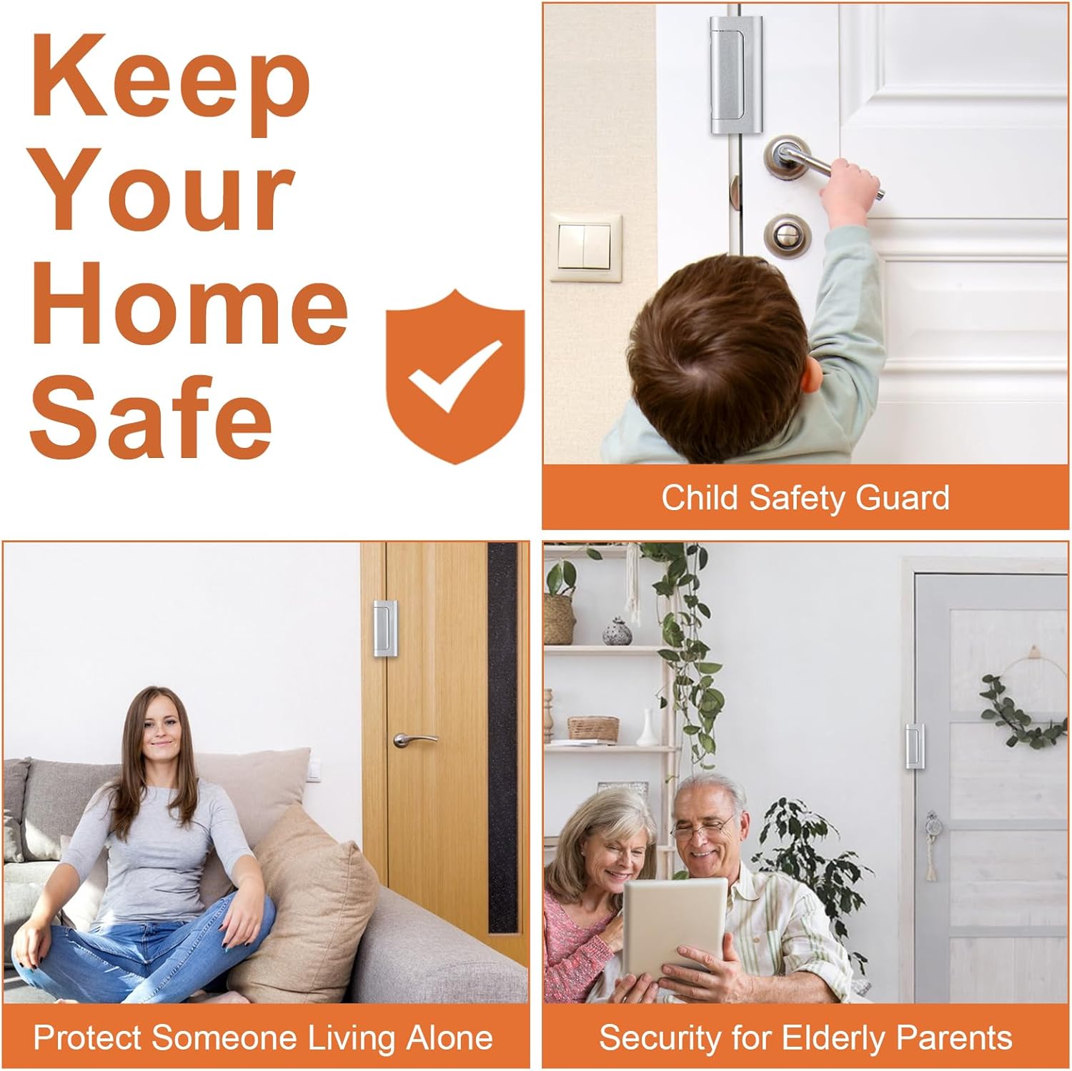 2-Pack Home Security Door Lock Childproof 3 Stop 800 lbs Force Replacement