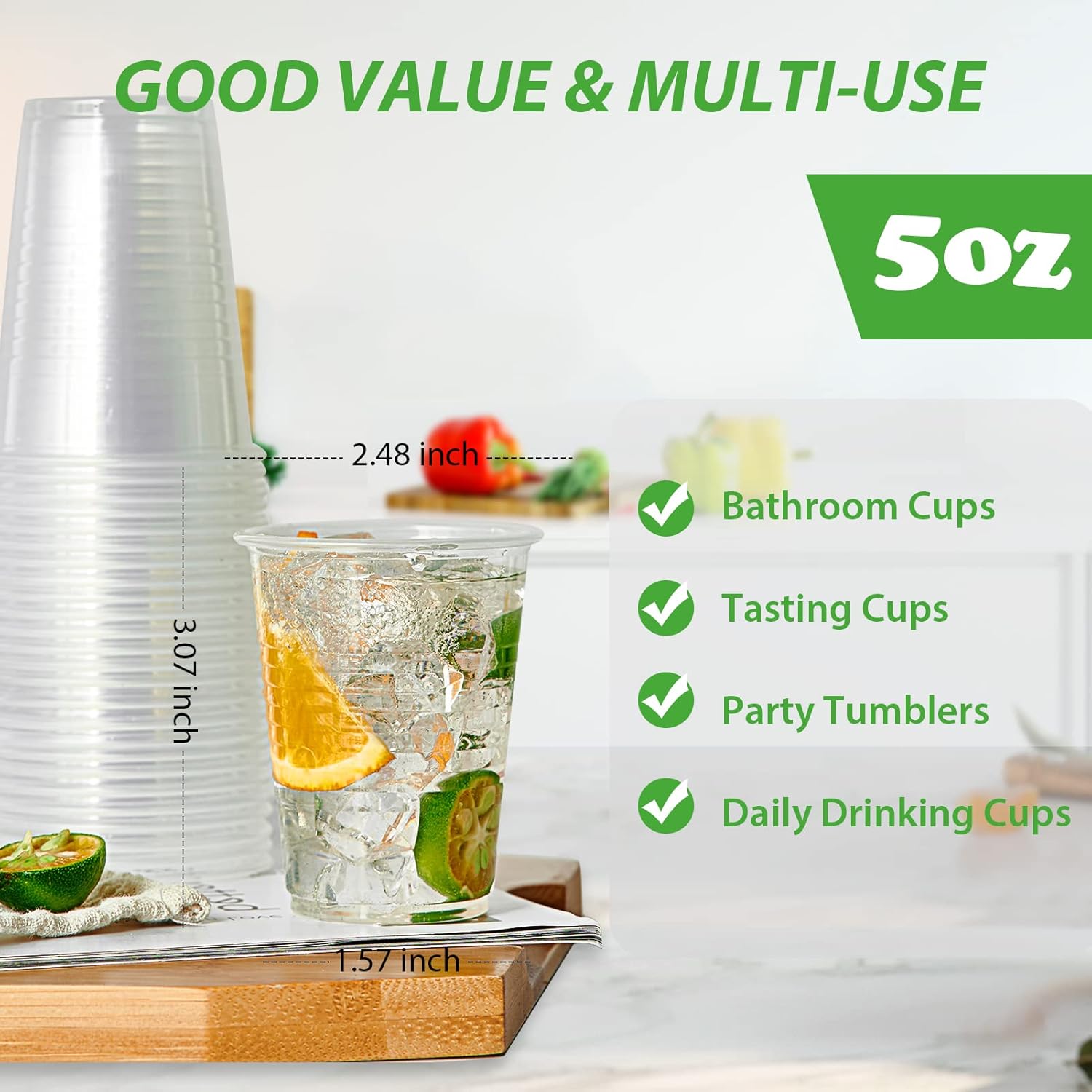 Sturdy 500-Pack of 5 oz Clear Plastic Cups for Party Daily Use