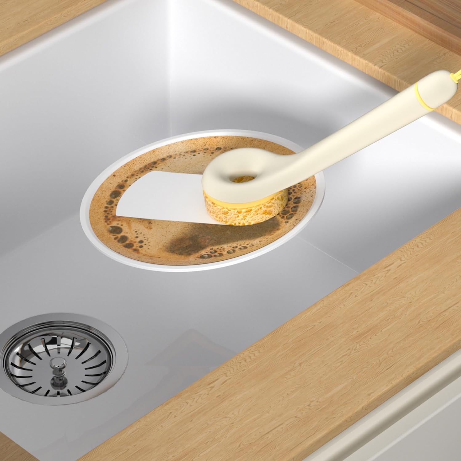 Long Handle Vegetable and Fruit Scrubber Brush Eco-Friendly Hydrophobic and Easy to Clean