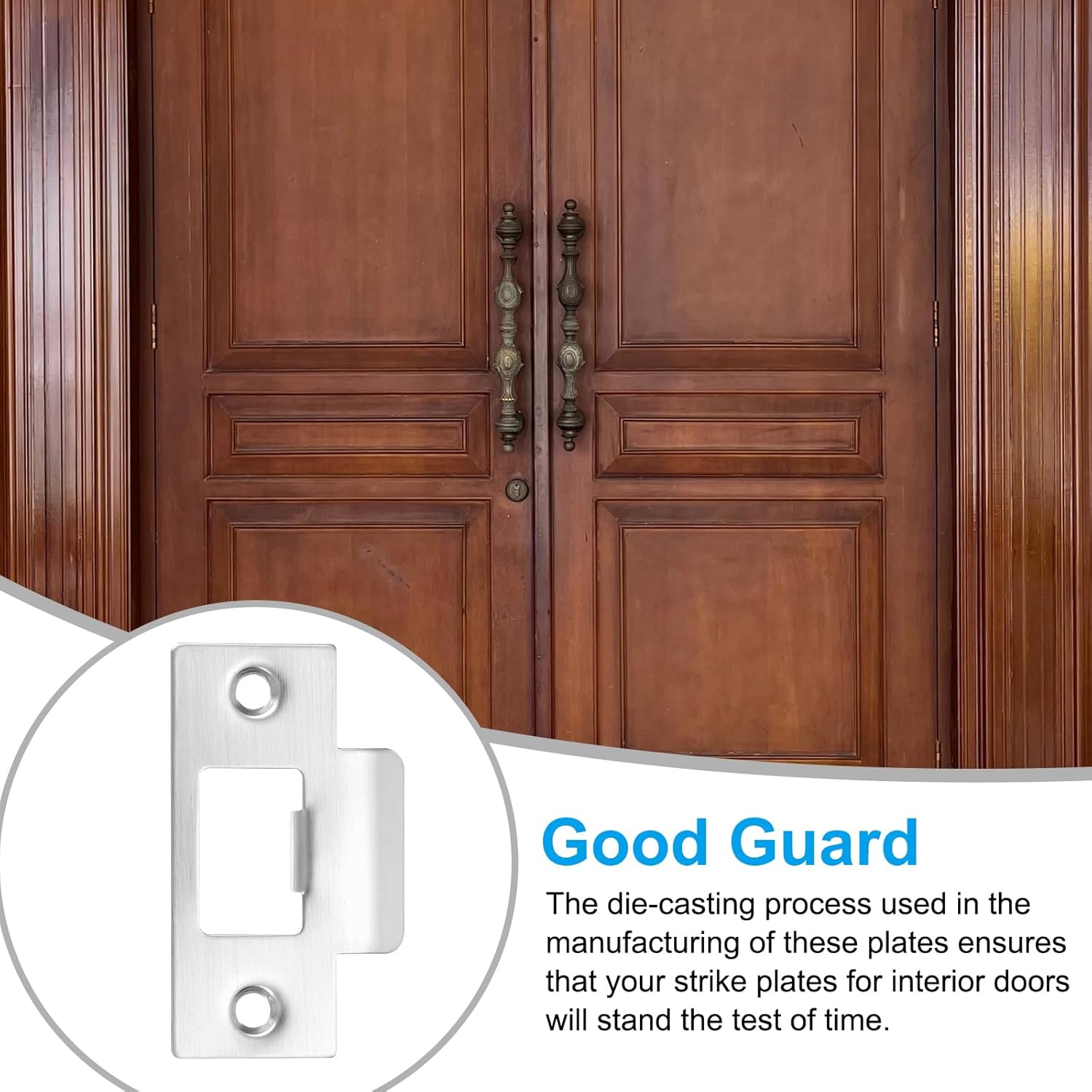 Sturdy Door Strike Plate for Interior and Exterior Doors