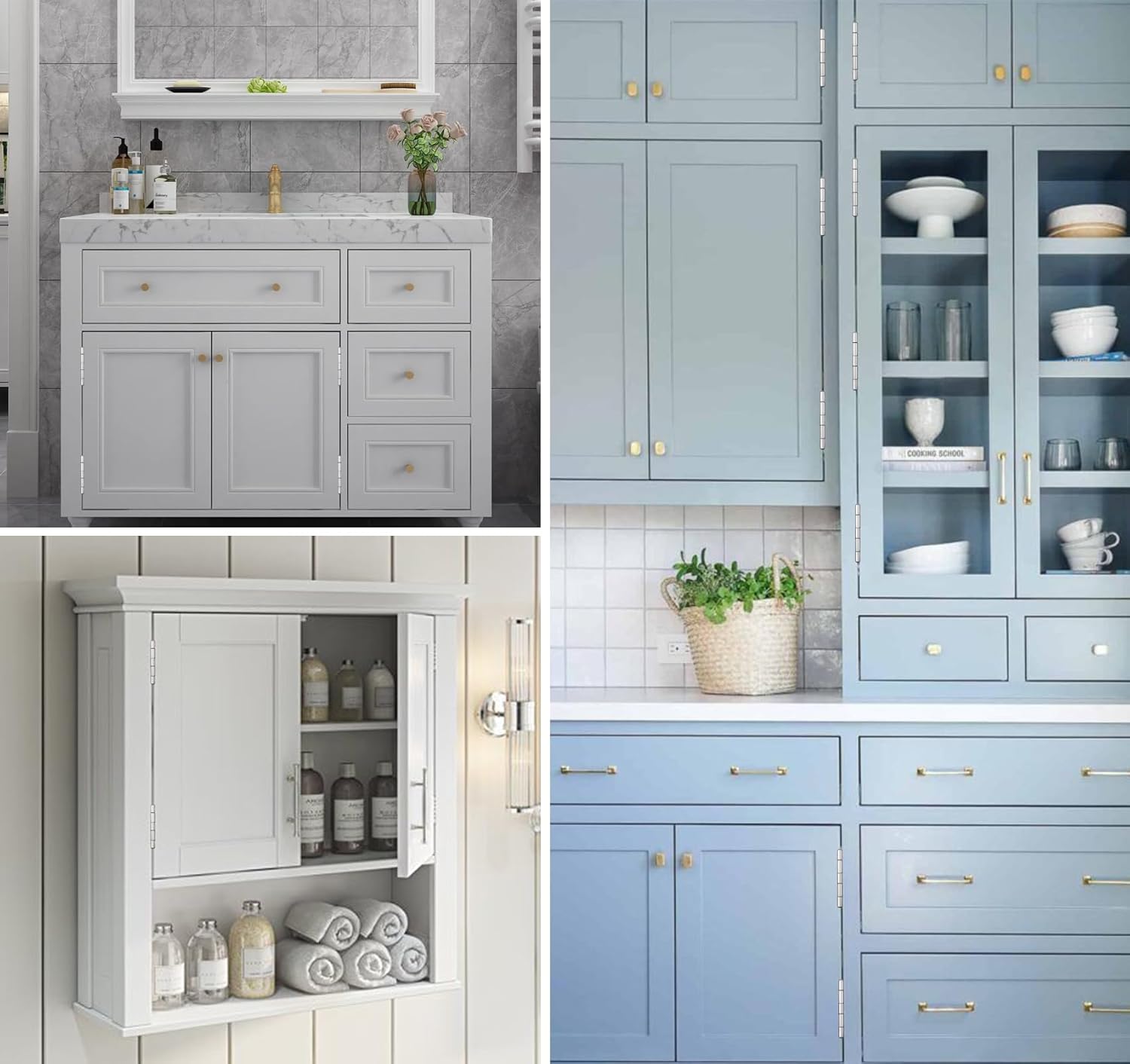 Anstore 4-Piece Stainless Steel Door Hinges for Wood 4-Inch Thickened Bifold Door Hardware