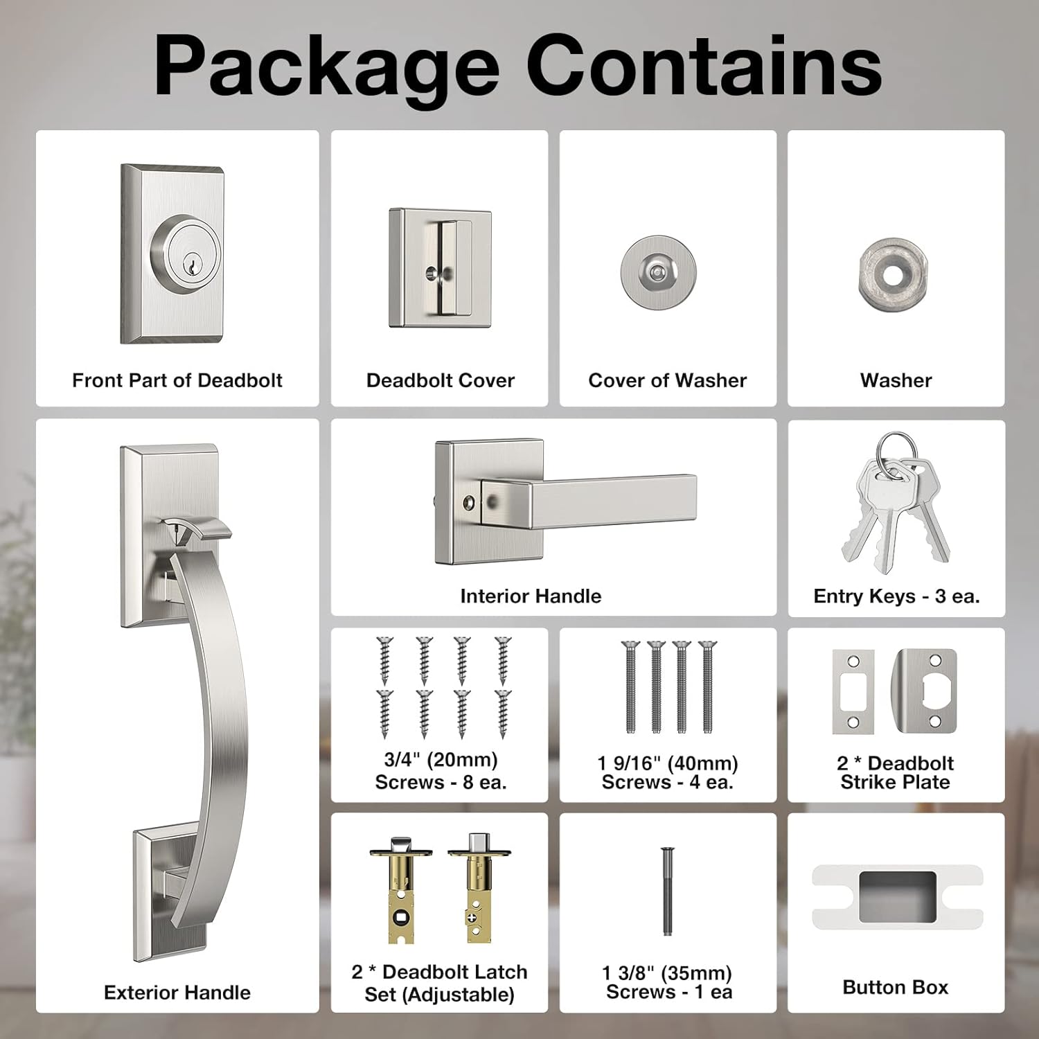 Secure Front Door Entry with Floreita Lock Set Strong and Smooth Entry Security