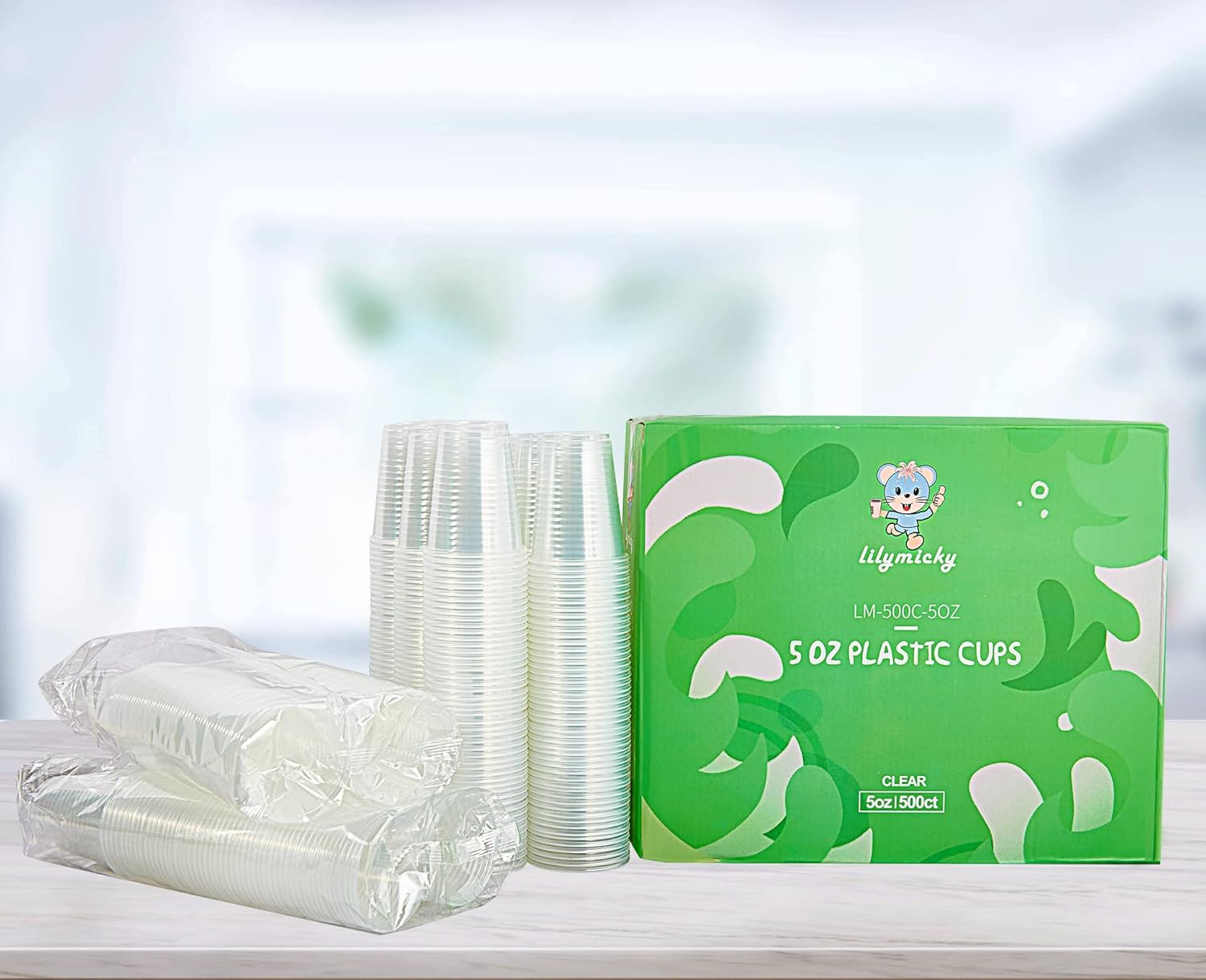 Sturdy 500-Pack of 5 oz Clear Plastic Cups for Party Daily Use