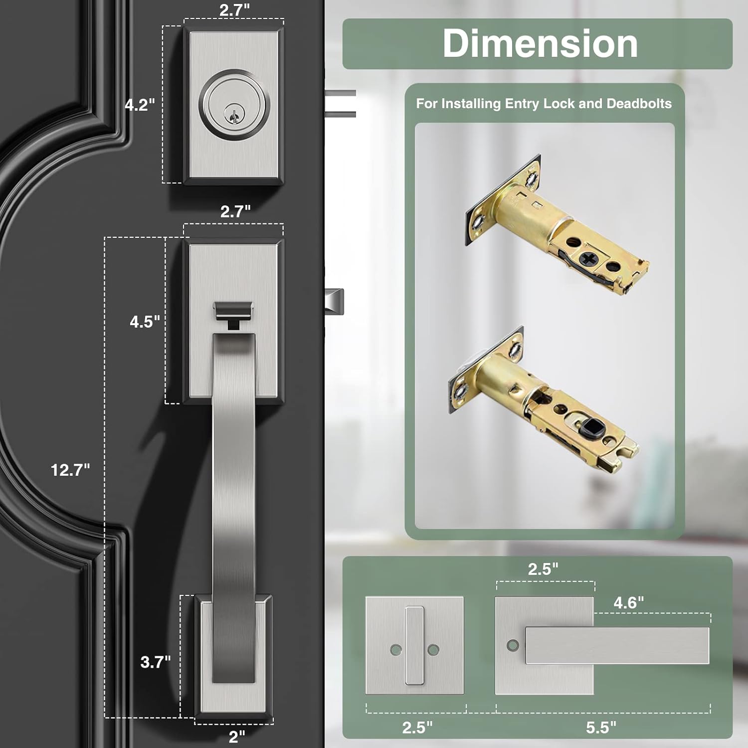 Secure Front Door Entry with Floreita Lock Set Strong and Smooth Entry Security