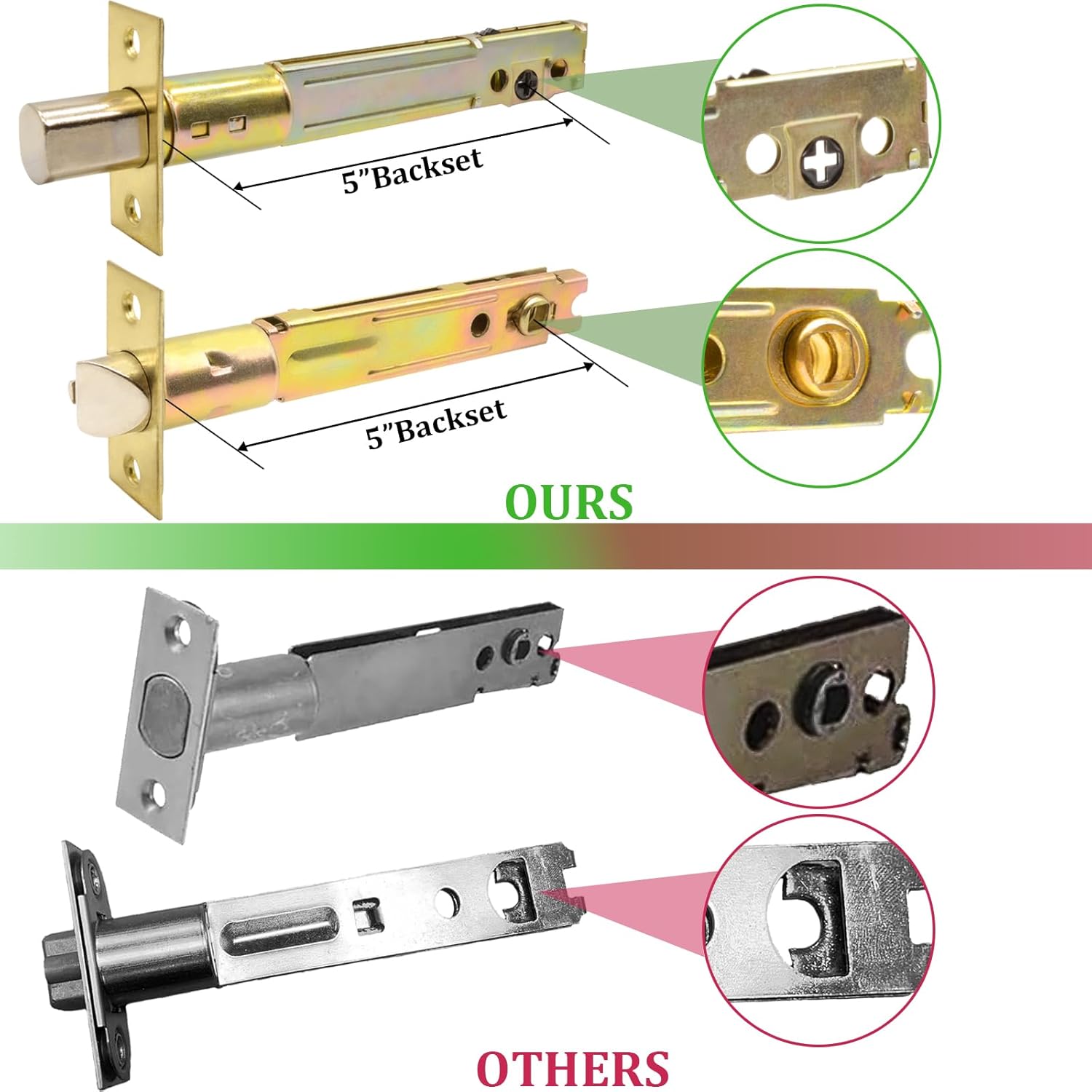 5-Inch Deadlatch Deadbolt Combo Door Lock Replacement for Vintage Entry Doors in Polished Brass