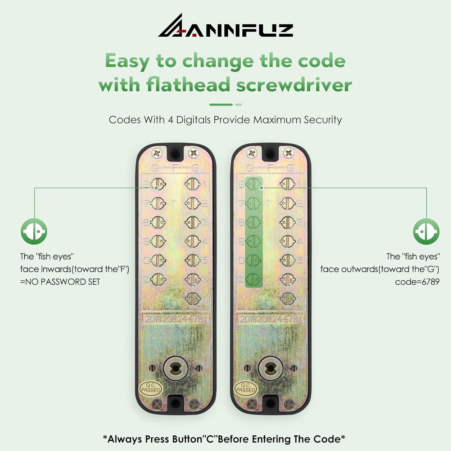 Mechanical Keyless Entry Door Lock with Keypad Front Door Lock for Warehouse with 10 Years Warranty