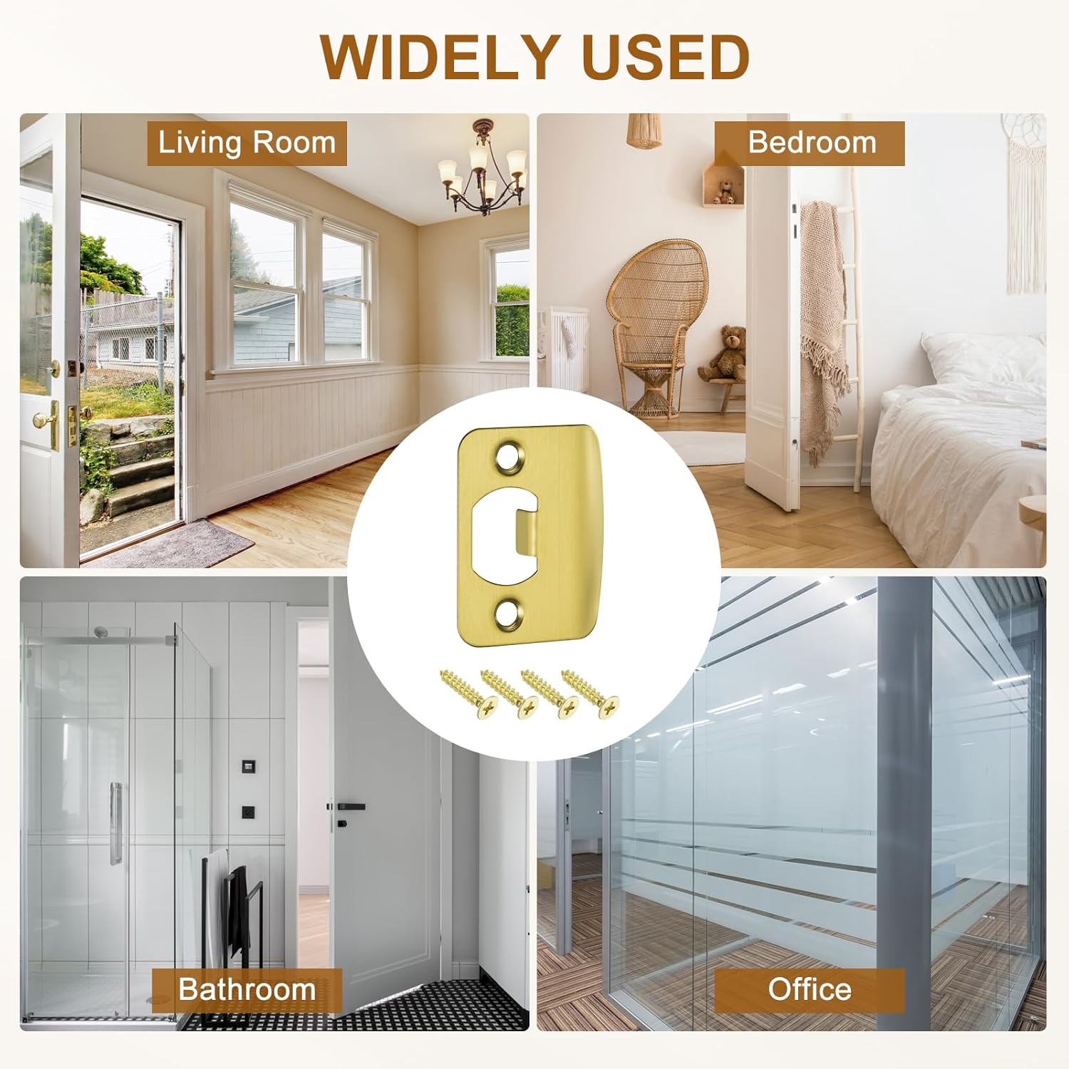 Sturdy Stainless Steel Door Strike Plate by Uxcell for 57mm x 45mm Replacement