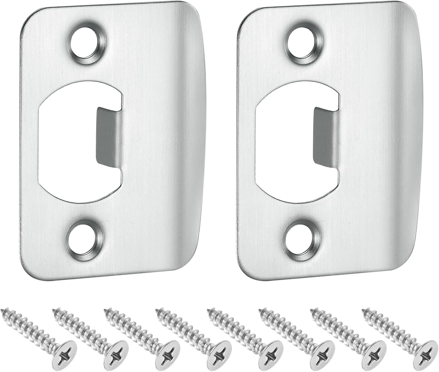 2-Pack stainless steel door strike plate Silver Replacement for broken latches