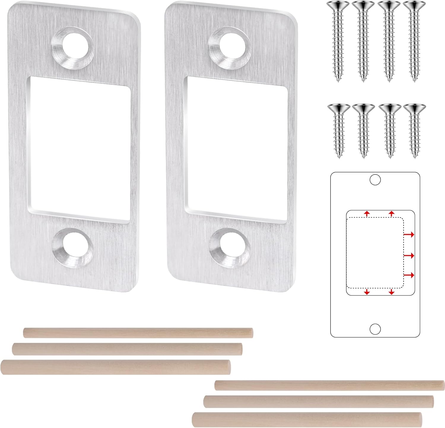 Vizava 2-PK Large Hole Deadbolt Restacers Stainless Steel Includes Tools for Secure Installation