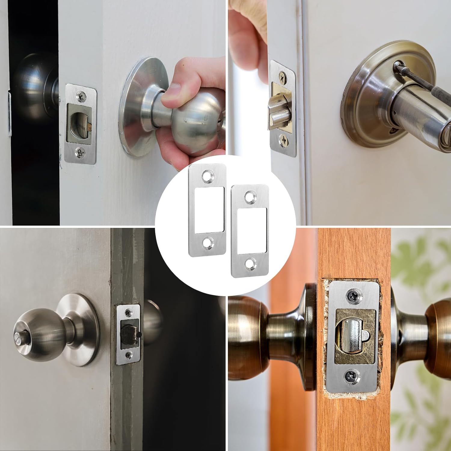 Secure Door Lock Repair Kit with 8 screws and 3 dowels for Homeowners