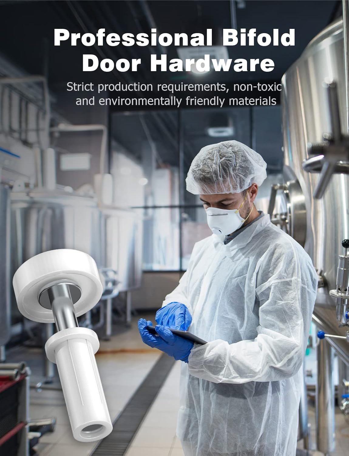 Mellbree Bifold Door Hardware Set 4-Pack with Top Guide Wheel Durable for Repairs