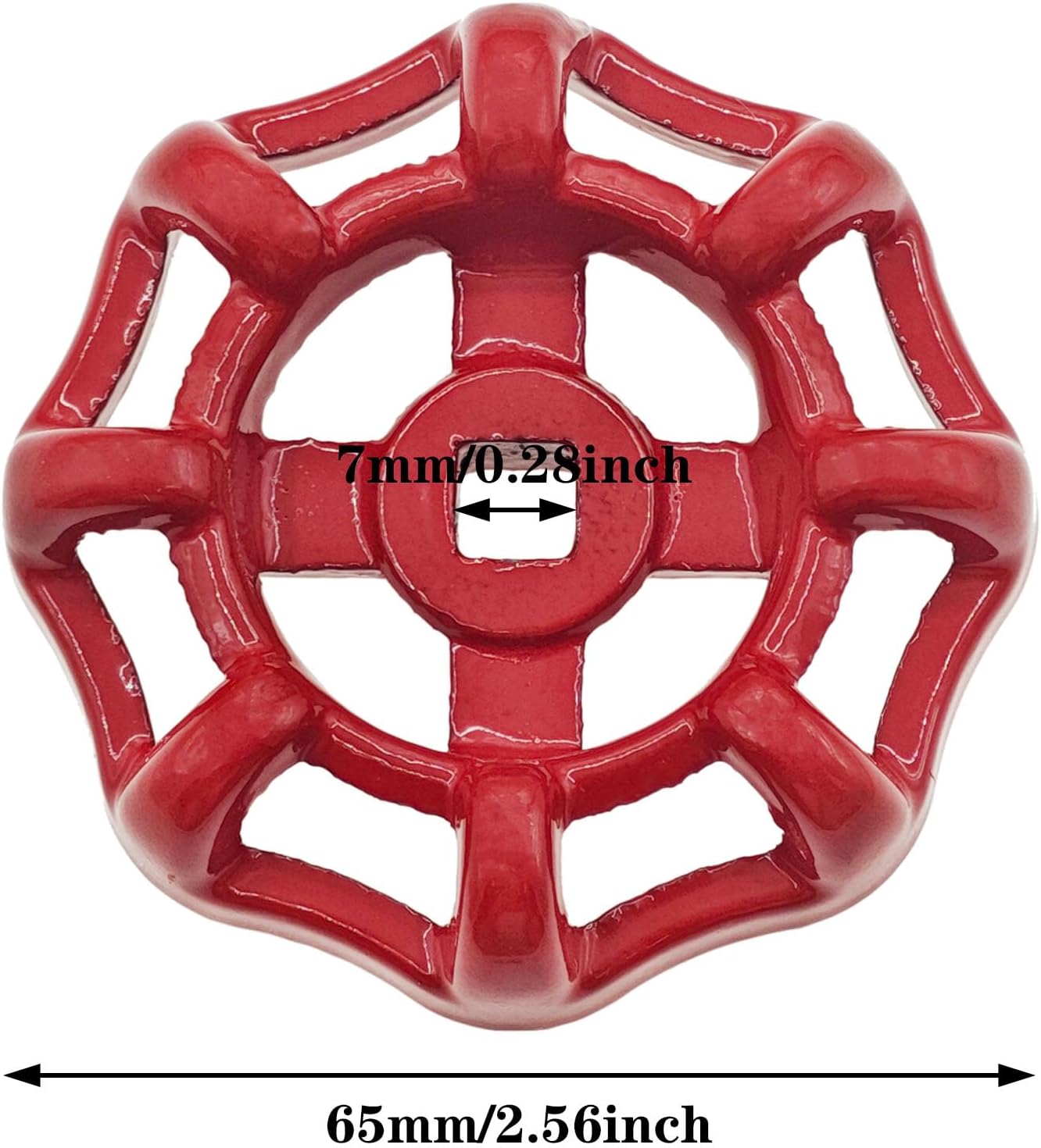 BOKWORE Cast Iron Outdoor Faucet Handle Red 7mm x 7mm replacement Durable and Easy to Use