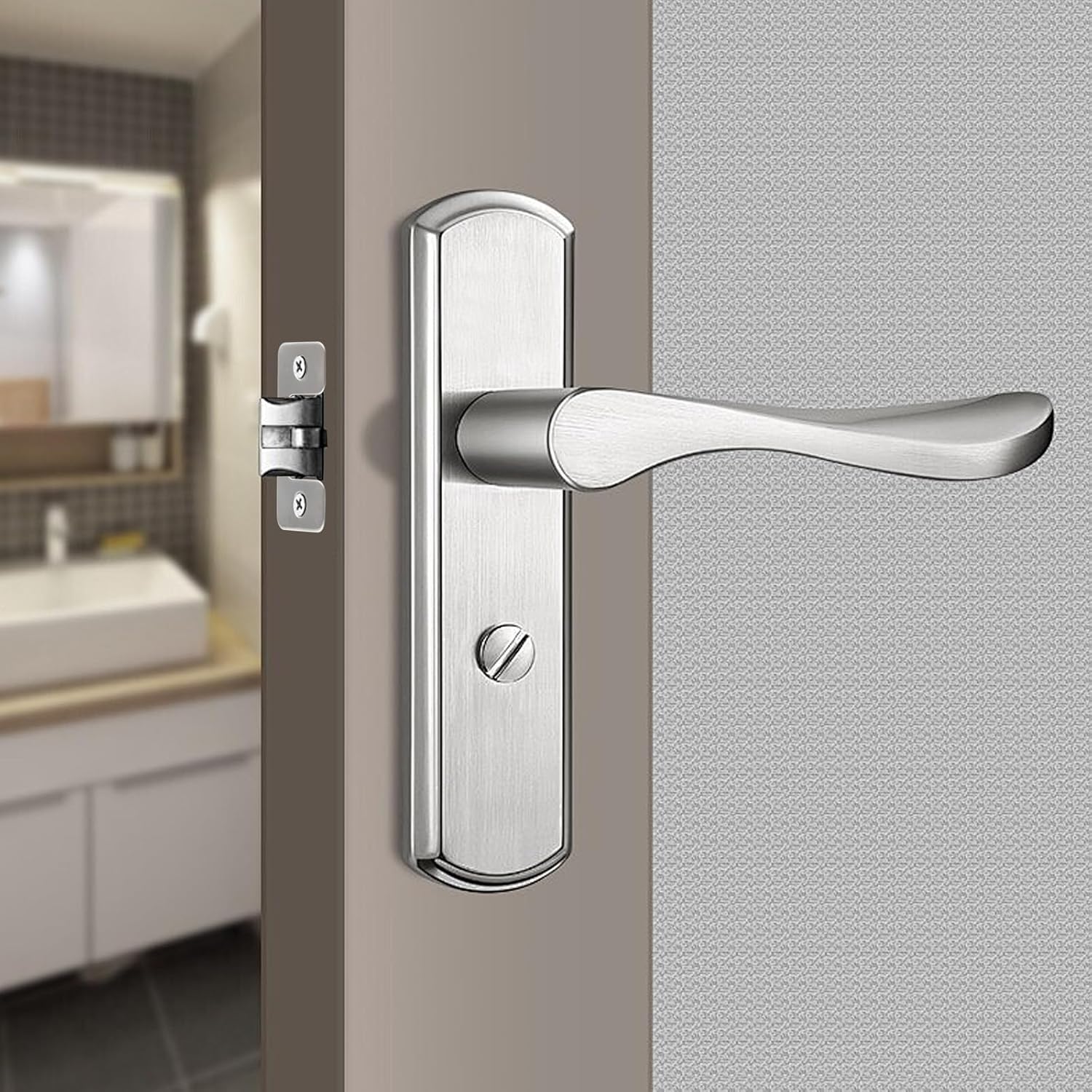 10 Pcs Adjustable Door Strike Plate Silver Metal Striker for Exterior Doors