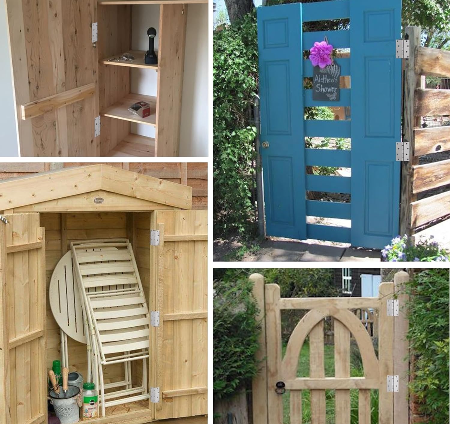 Anstore 4-Piece Stainless Steel Door Hinges for Wood 4-Inch Thickened Bifold Door Hardware