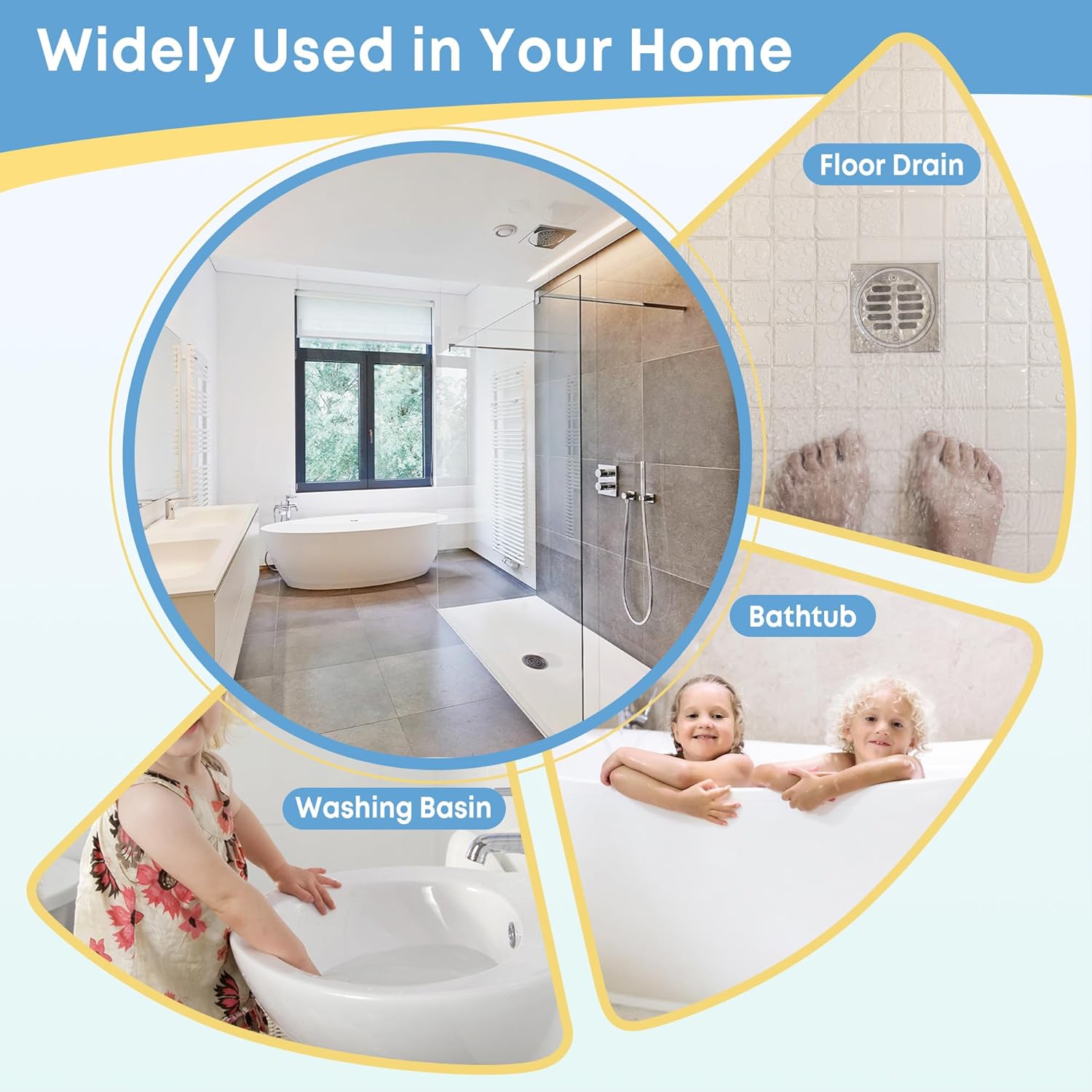 Kellys Collection 3-Piece Drain Snake Set 50 inch Extra Long Metal Snake with nylon coating