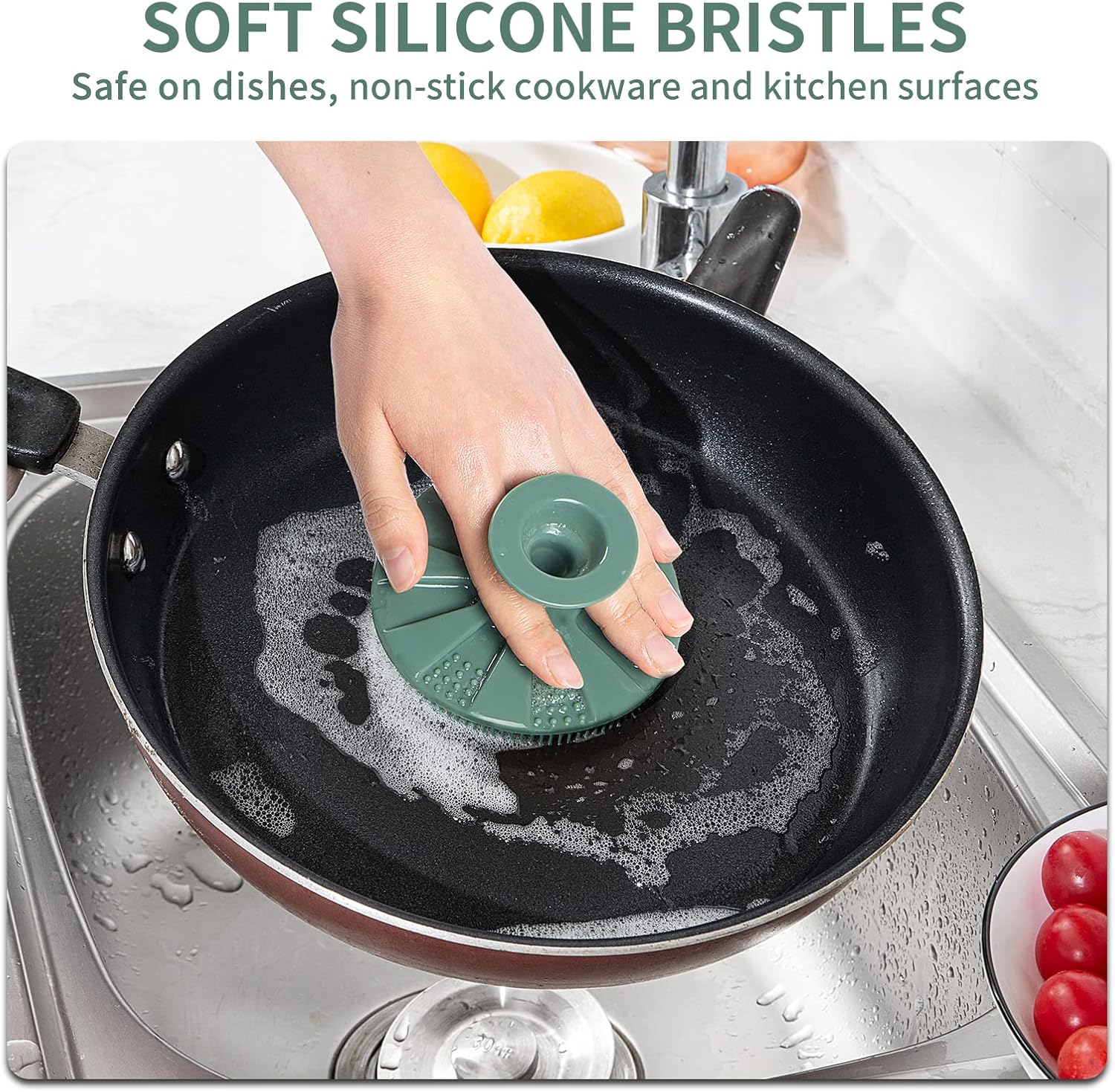 10-Piece Set Non-Scratch Silicone Scrub Sponges Eco-Friendly and Reusable Kitchen Cleaning Tools