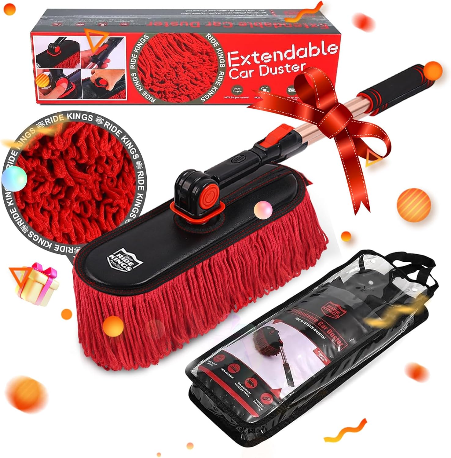 RIDE KINGS Car Duster Kit for Cars Trucks SUVs RVs and MotorcyclesDust Without Lint