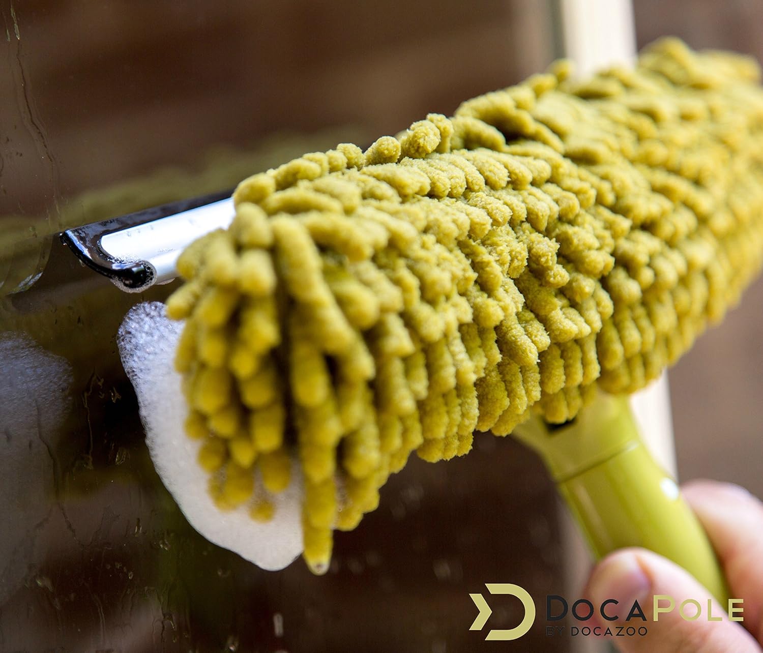 DOCA Telescoping Pole Window Washing Kit Power Tool for Cleaning Windows Squeegee Dual-Plane Extendable